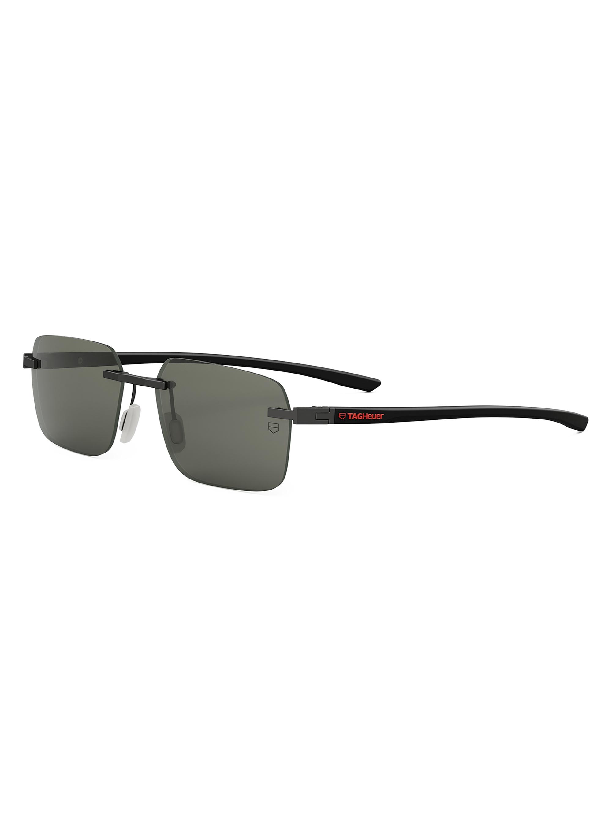 TAG Heuer Men's Essential 56MM Rectangular Sunglasses - Black Green | Thumbnail 9