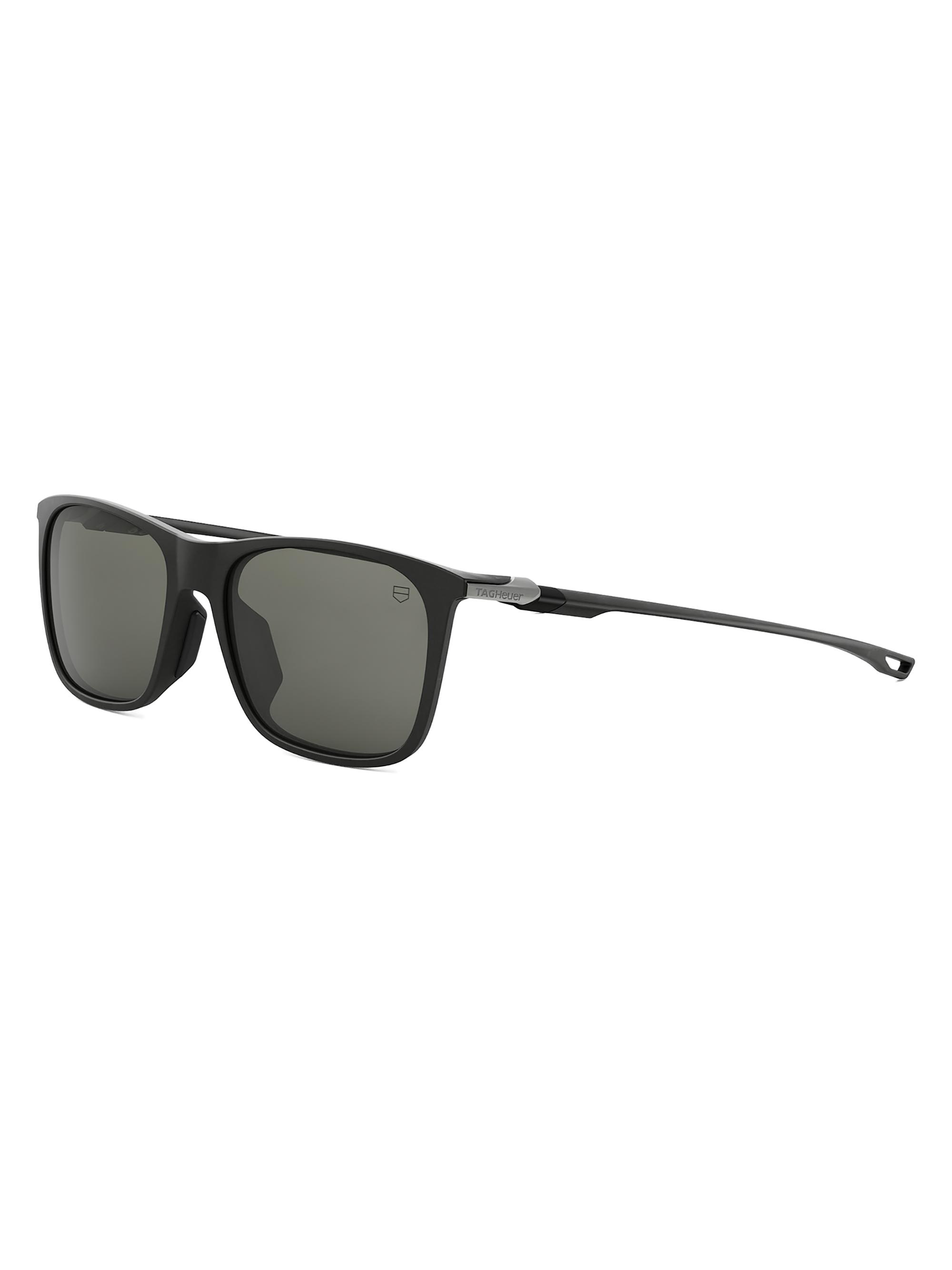 TAG Heuer Men's Mini Vingt Sept 55MM Rectangular Sunglasses - Black Smoke
