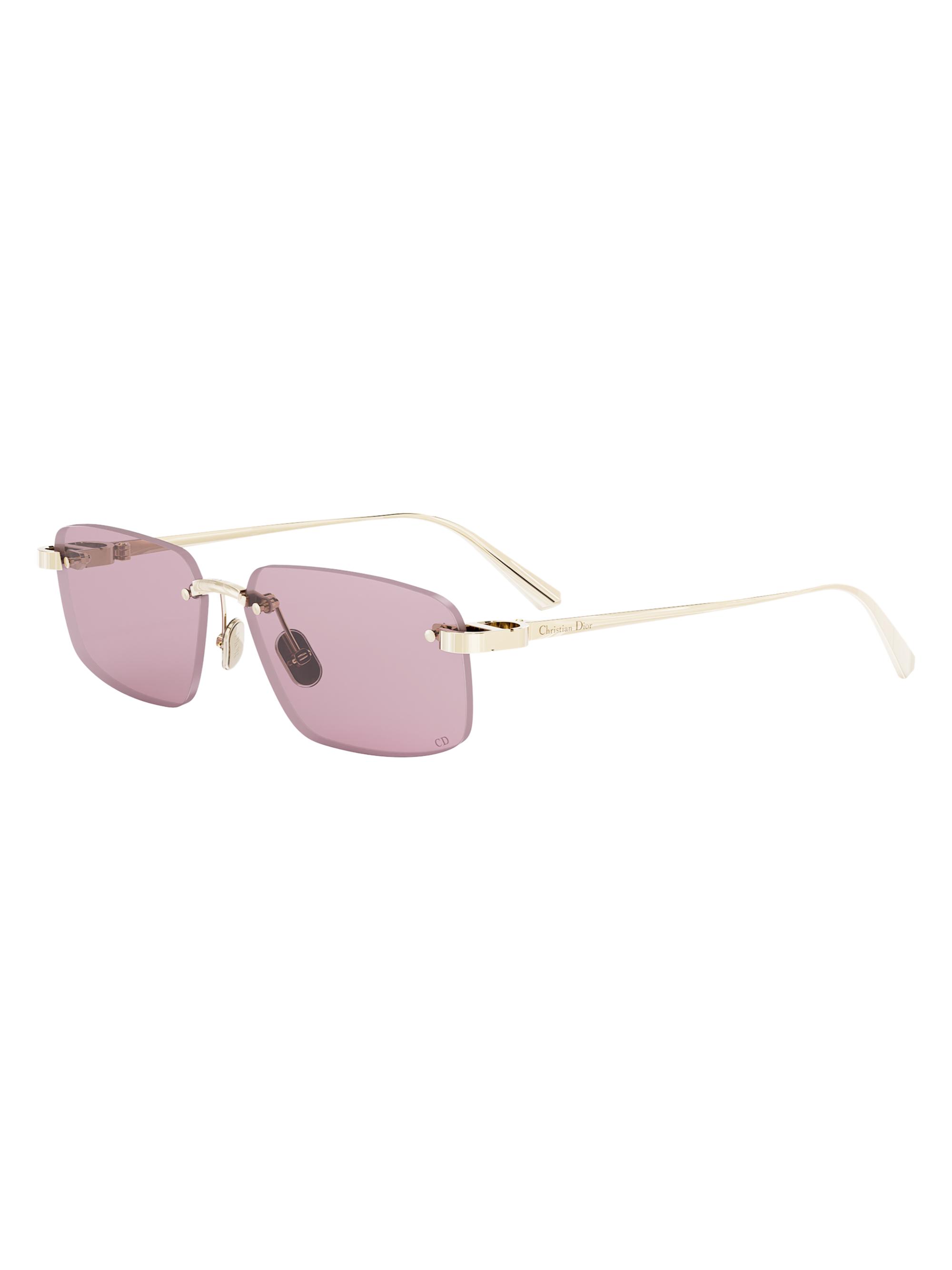 Dior Women's C S4U 57MM Square Sunglasses - Gold Violet