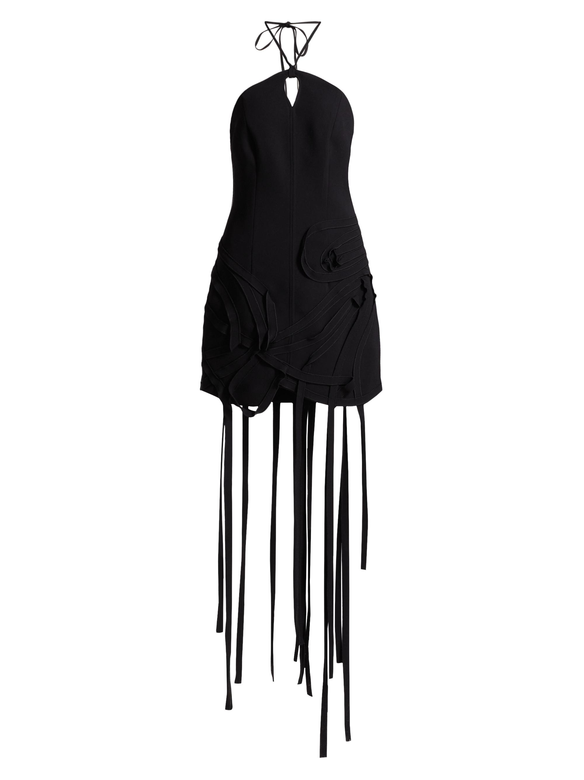 black mini dress boat neck Cap Sleeve Hourglass Black Mini Dress main image 0