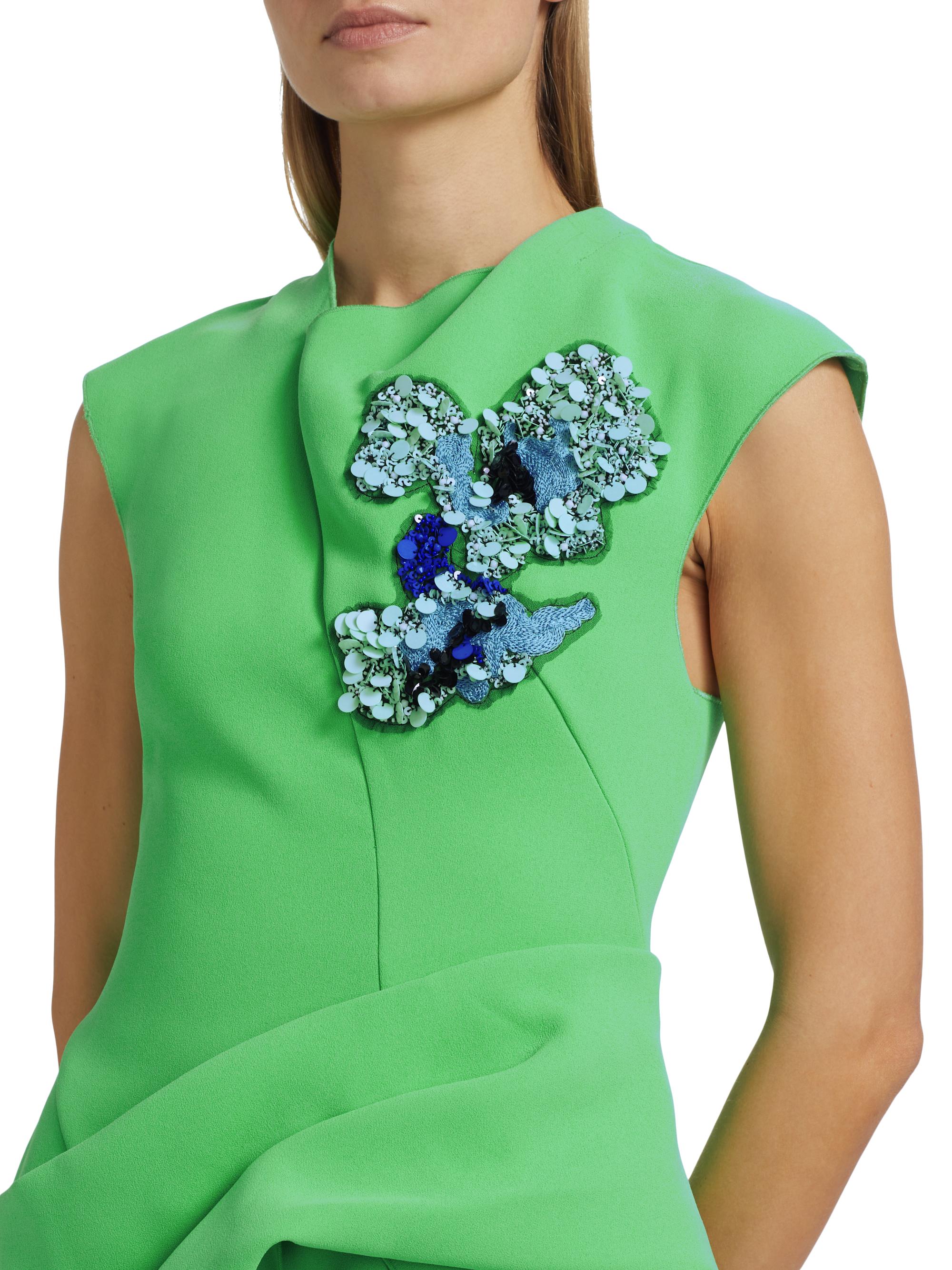 green emerald velvet dress Acler Shandon Mini Dress