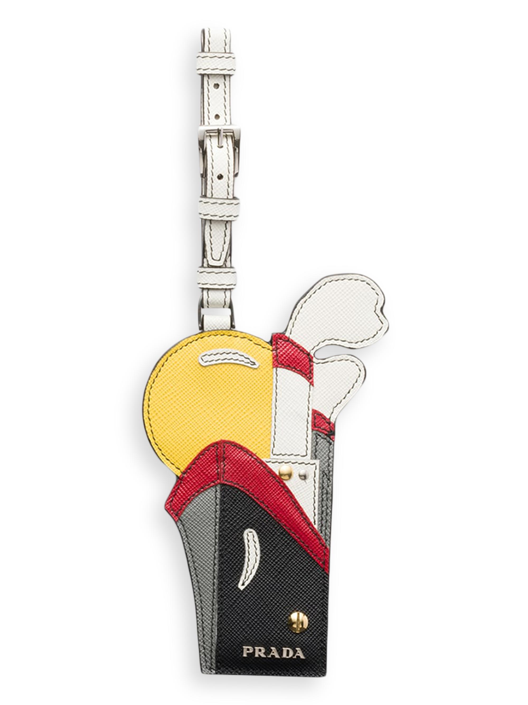 Prada Women's Saffiano Leather Name Tag - Multicolored