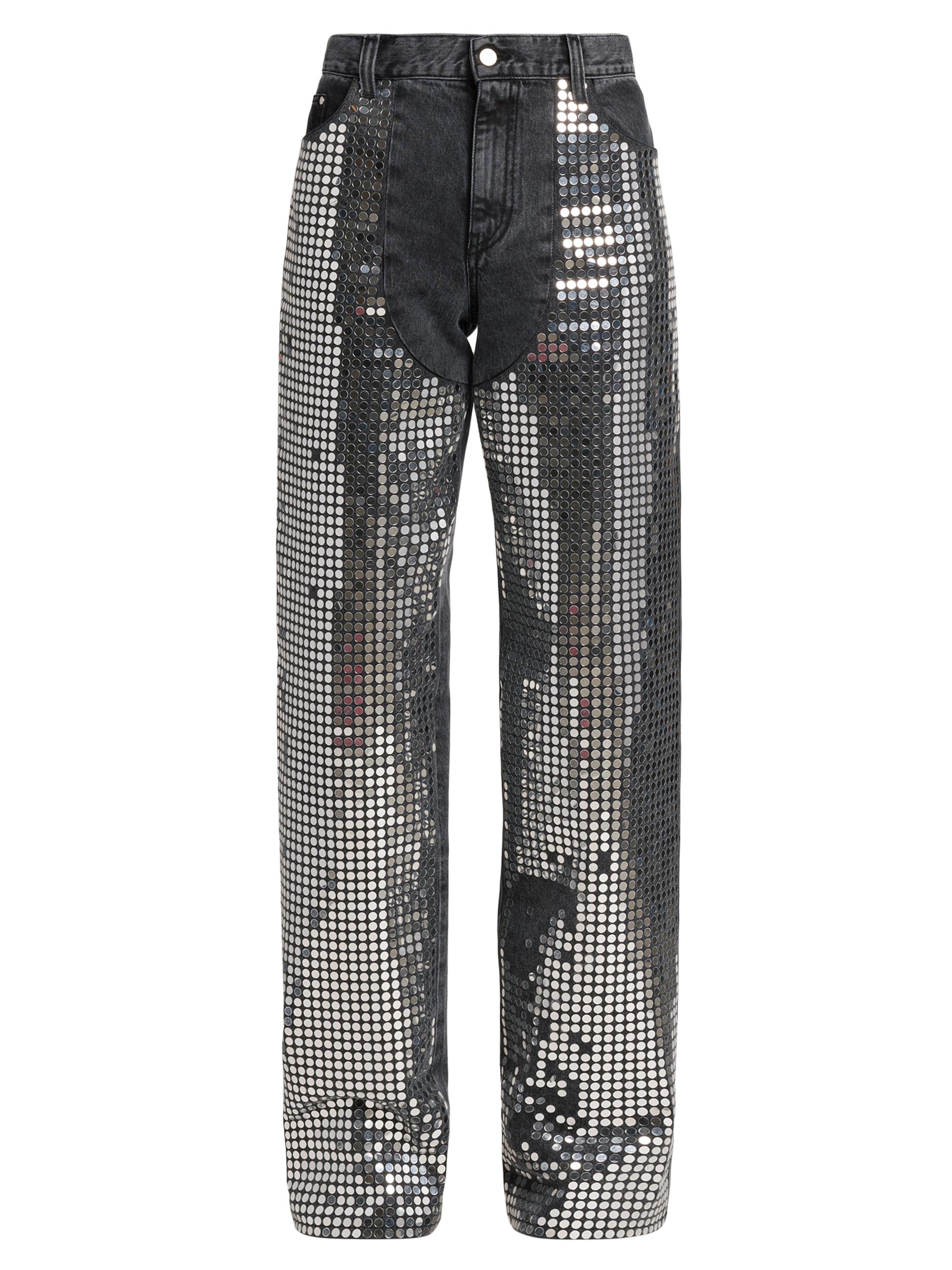 Stella McCartney Women's Mirror Denim High-Rise Straight-Leg Jeans - Black Denim Wash