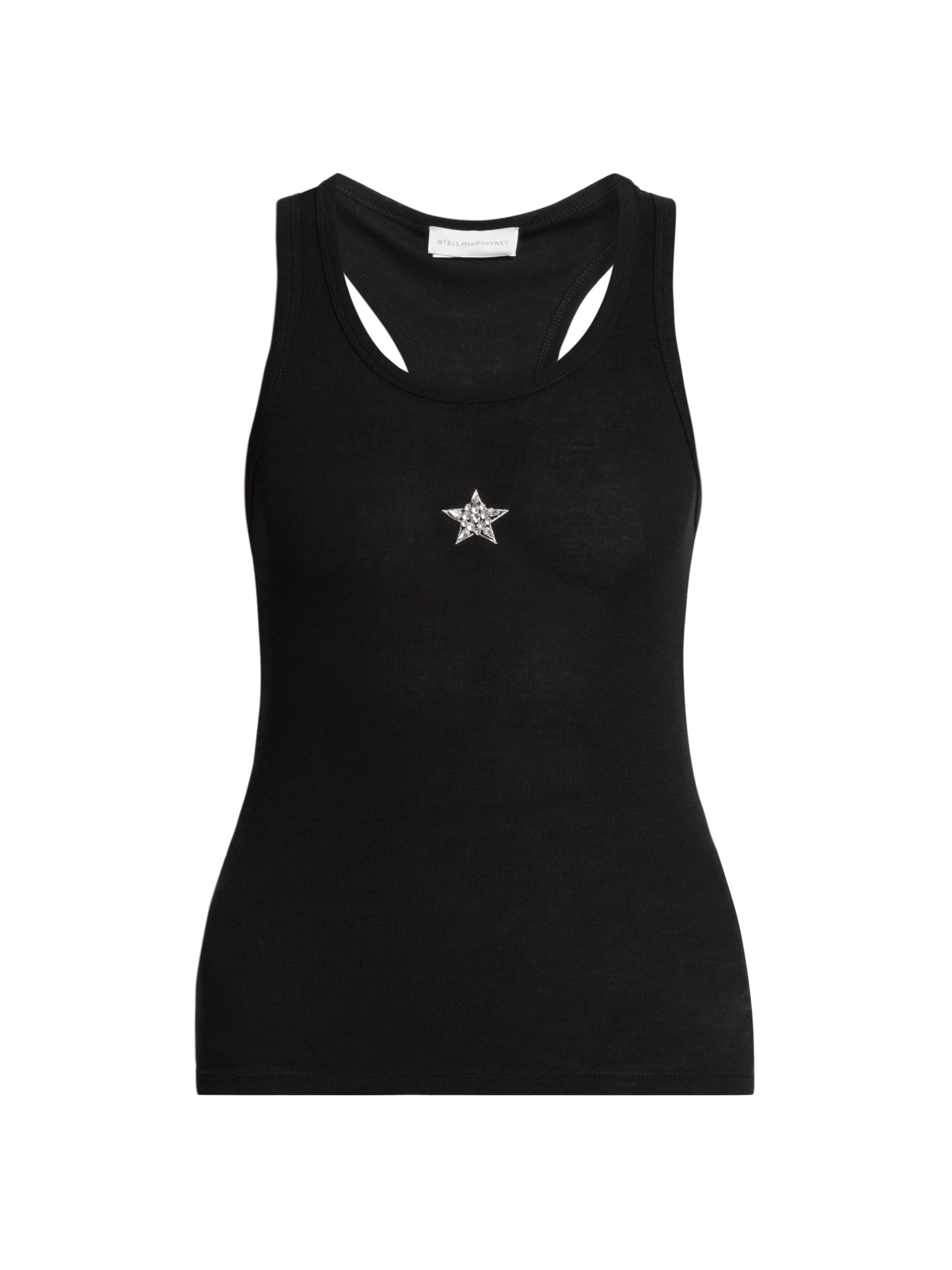 Stella McCartney Women's Crystal Mini Star Scoopneck Tank - Black