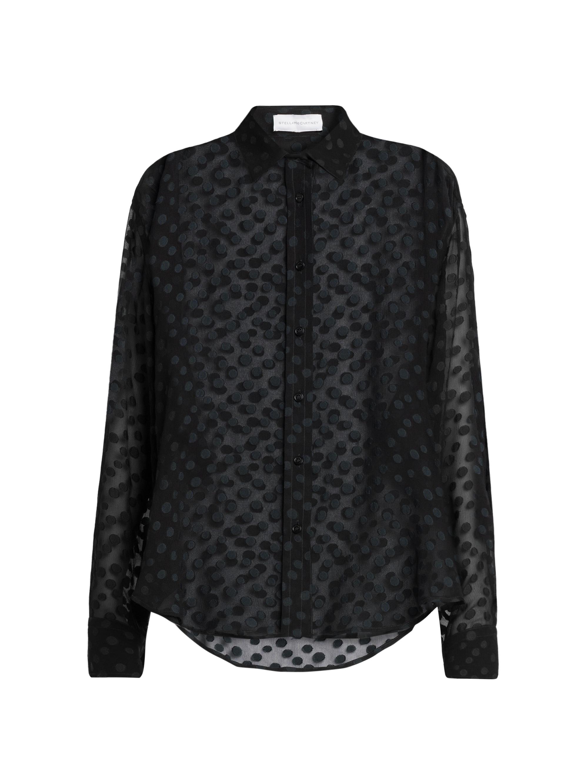 Stella McCartney Women's Dots Sheer Crepon Button-Front Shirt - Black