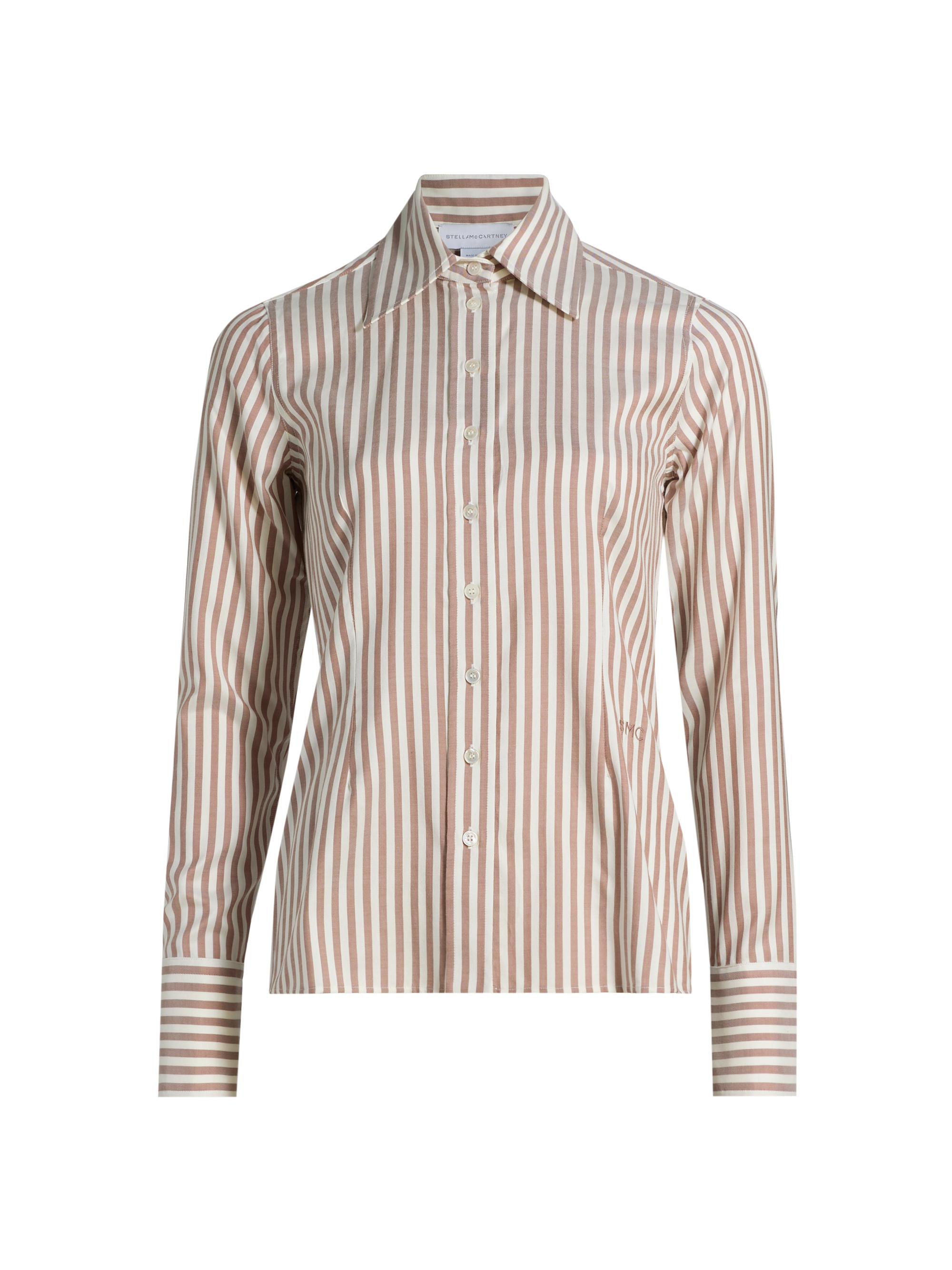Stella McCartney Women's Silk Stripe Slim Shirt - Cream Ginger