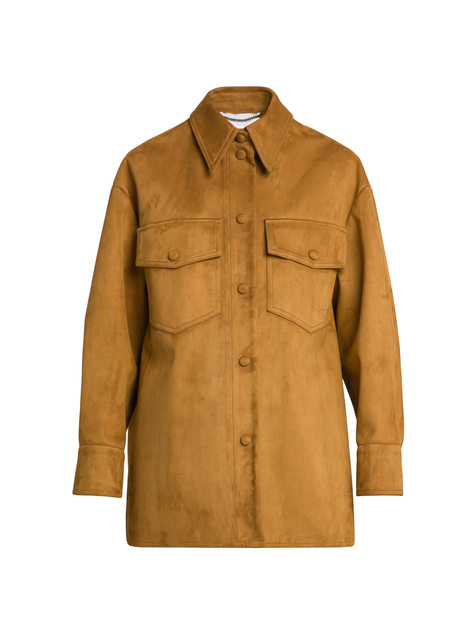 Stella McCartney Women's Alter Faux-Suede Button-Front Overshirt - Wallnut