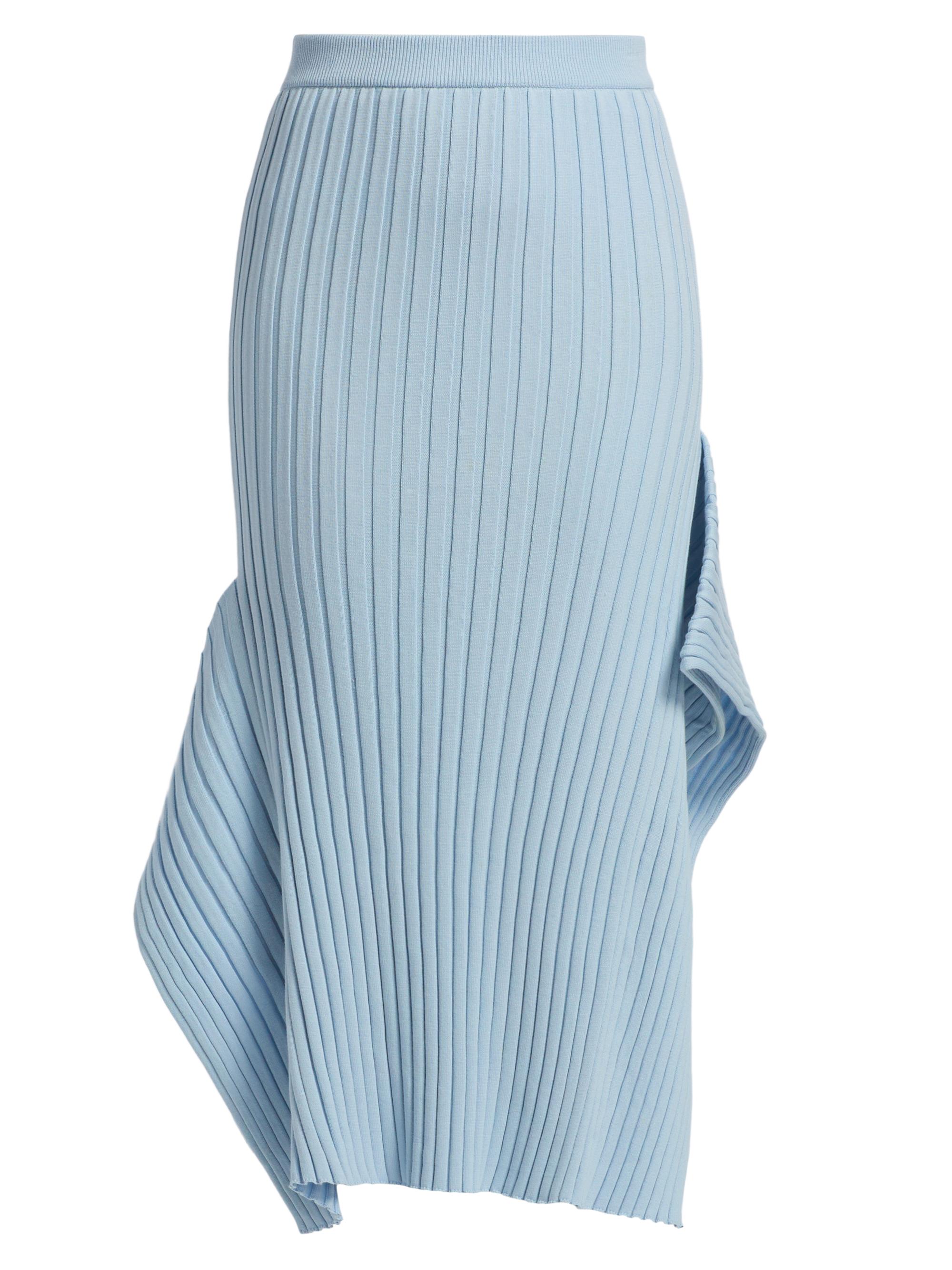 Stella McCartney Women's Textured Knit Midi-Skirt - Light Blue