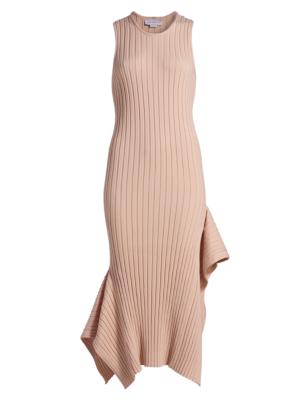 Stella McCartney Women's Textured Knit Cotton Midi-Dress - Powder Pink