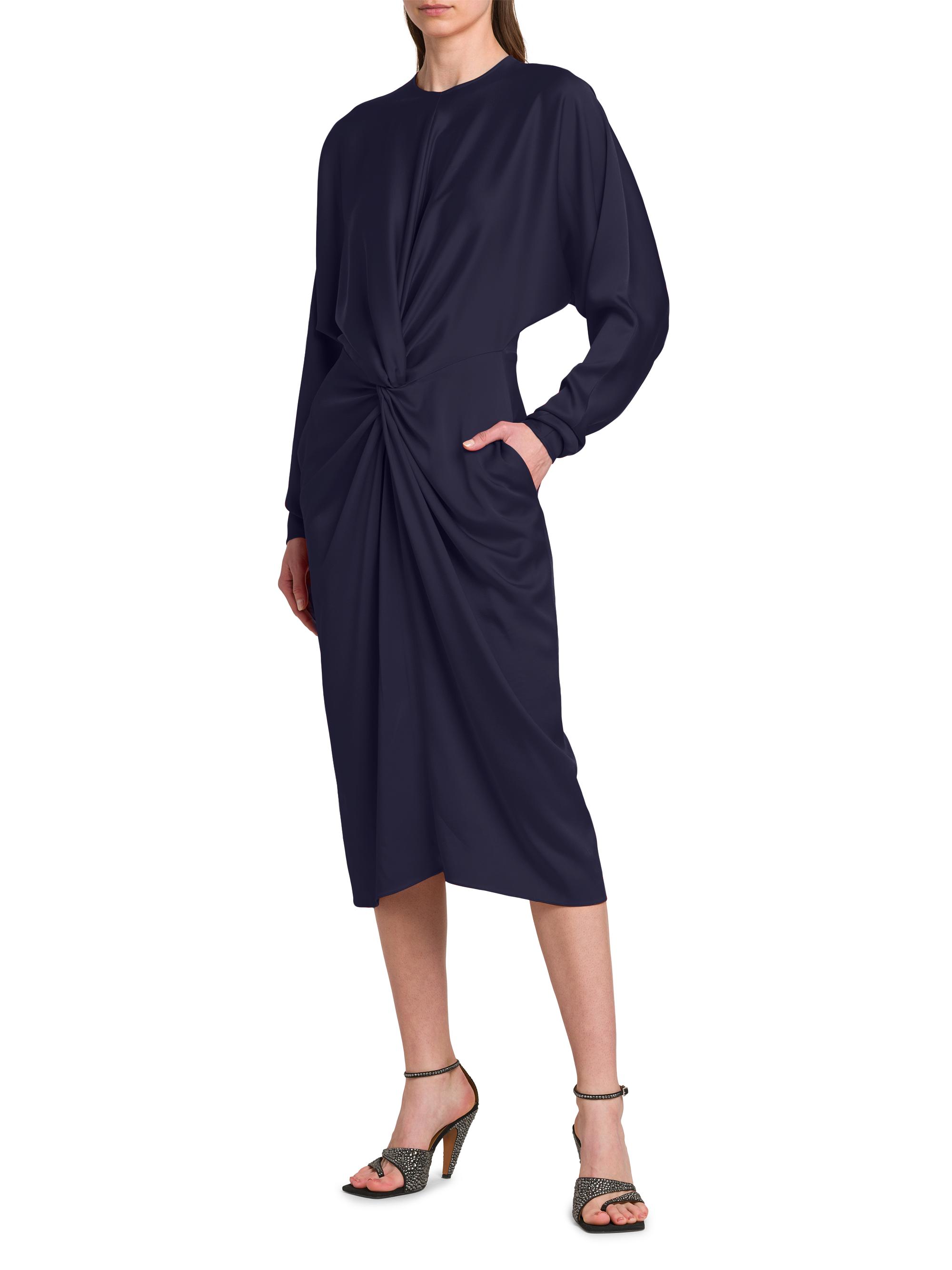 black ruffle long sleeve dress Norma Kamali Long Sleeve Deep V Ruffle Mini Dress
