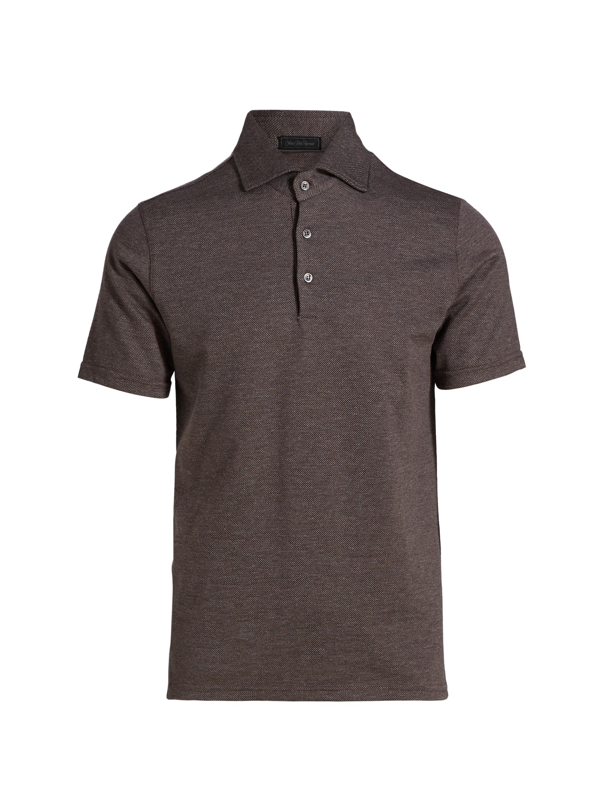 Saks Fifth Avenue Men's COLLECTION Birdseye Short-Sleeve Polo Shirt - Brown