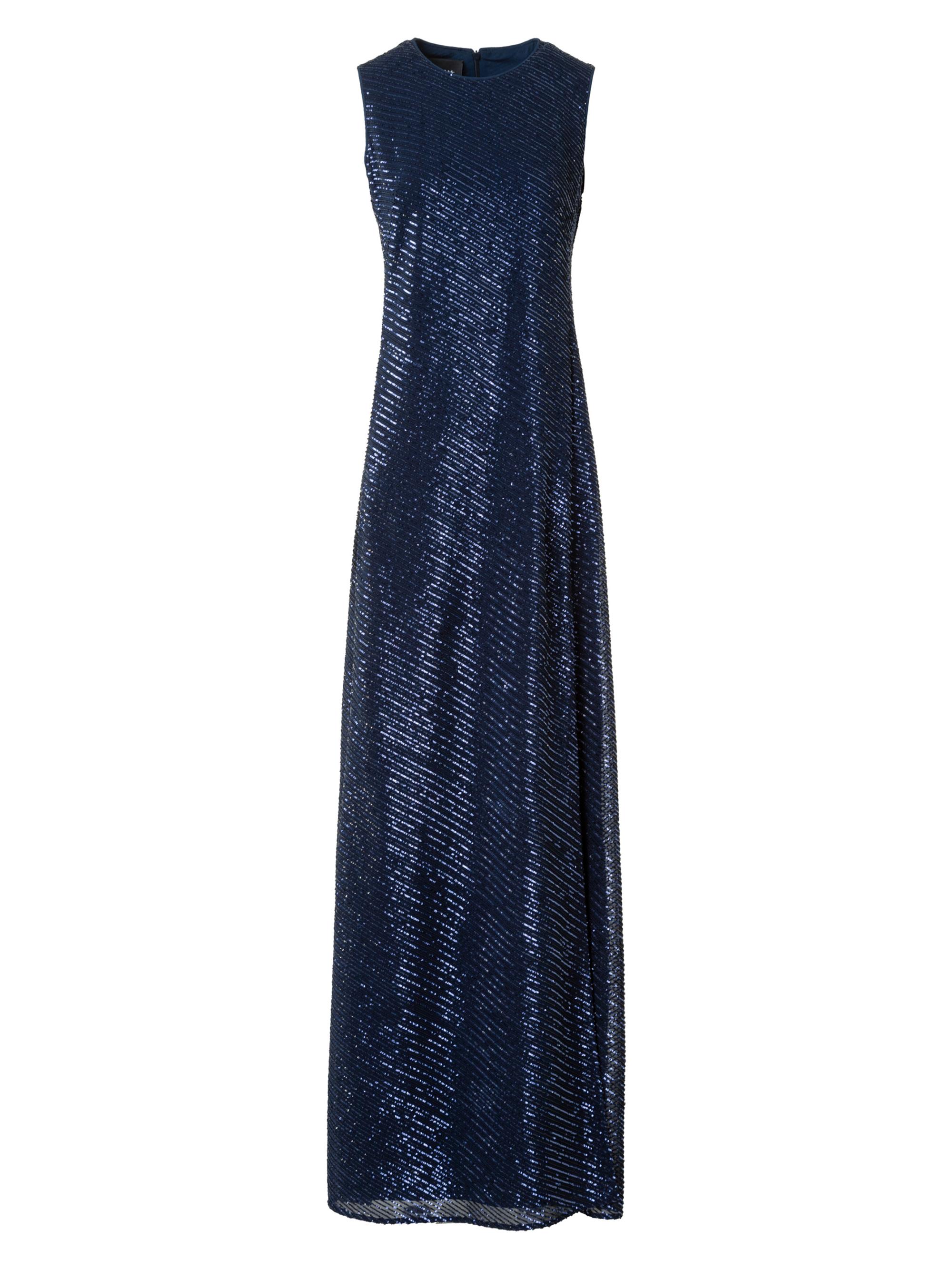 Akris Women's Diagonal Sequined A-Line Gown - Denim Blue