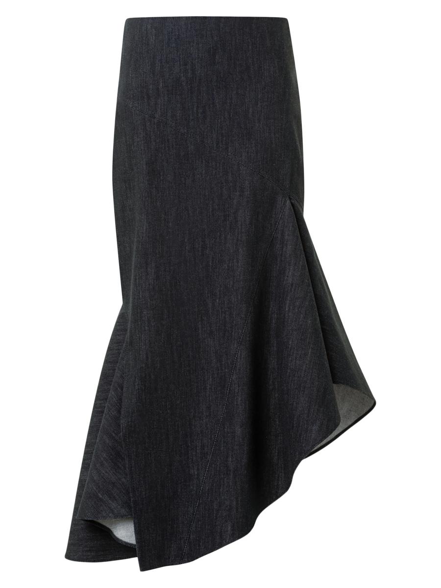 Akris Women's Denim Asymmetric Midi-skirt In Black