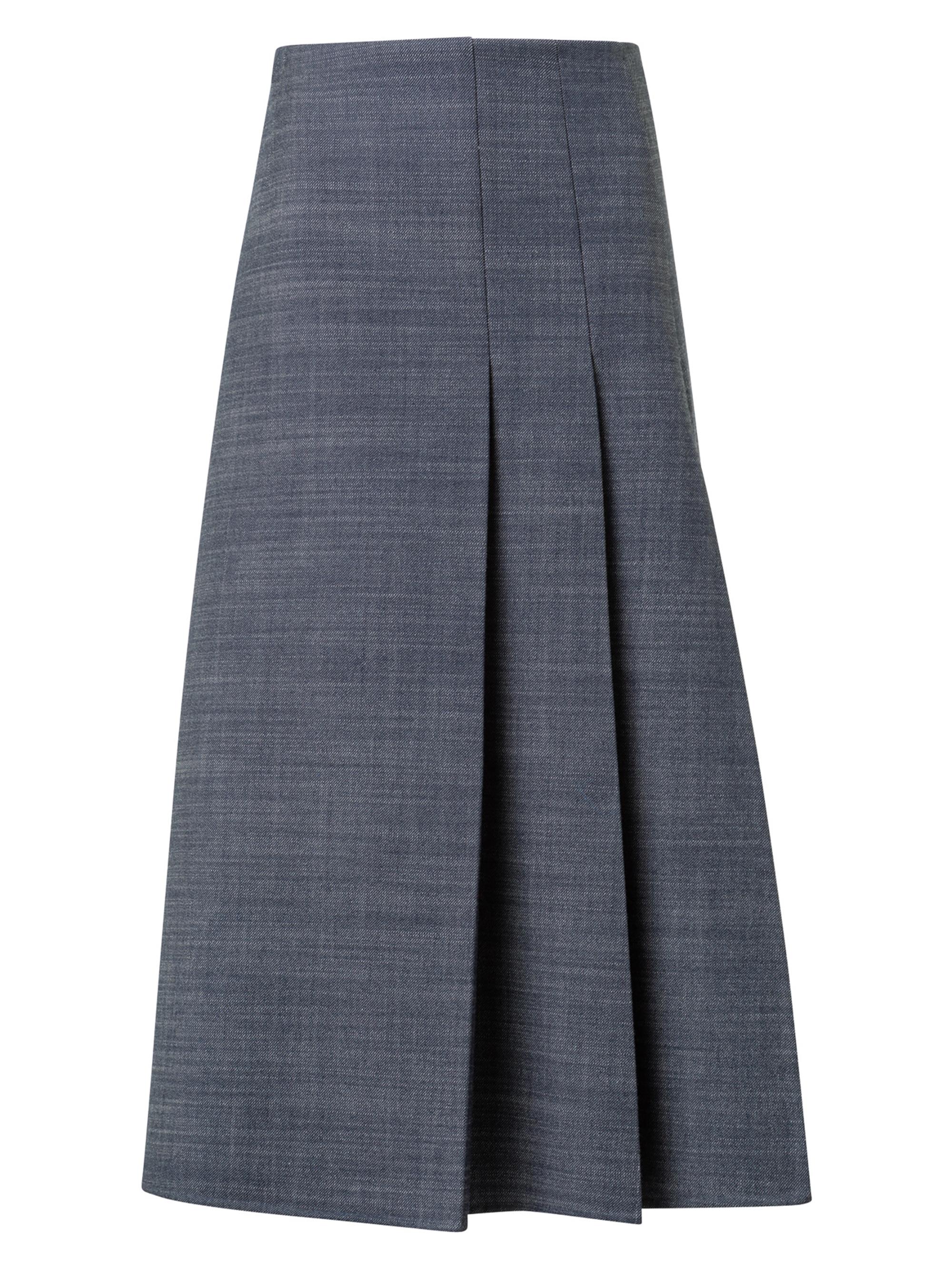 Akris Women's Deni Wool-Blend Pleated Midi-Skirt - Black