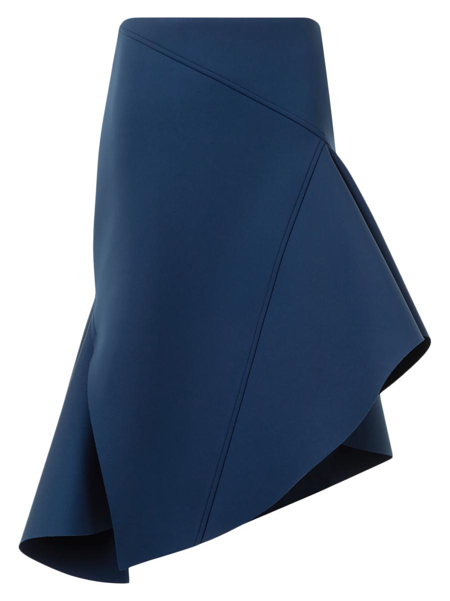 Akris Women's Neoprene Asymmetric Flared Skirt In Blue
