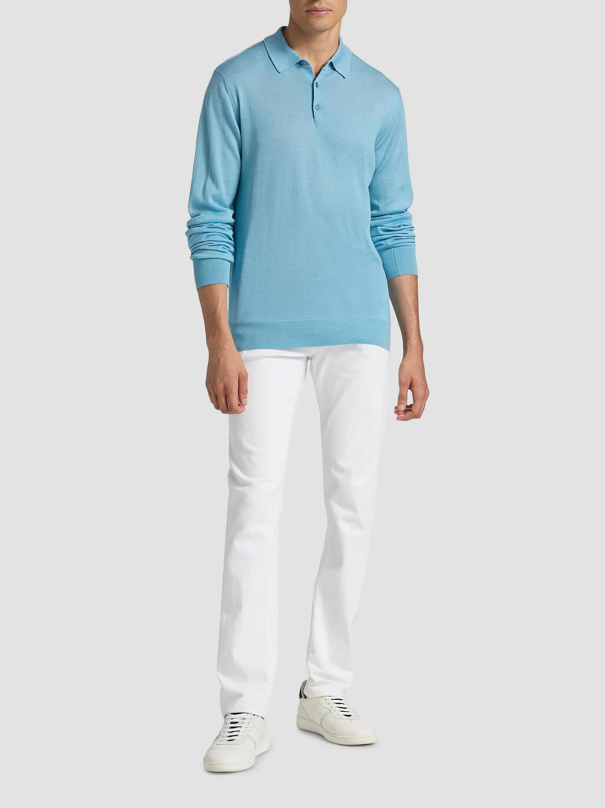 Saks Fifth Avenue COLLECTION Merino Wool-Cashmere Long-Sleeve Polo