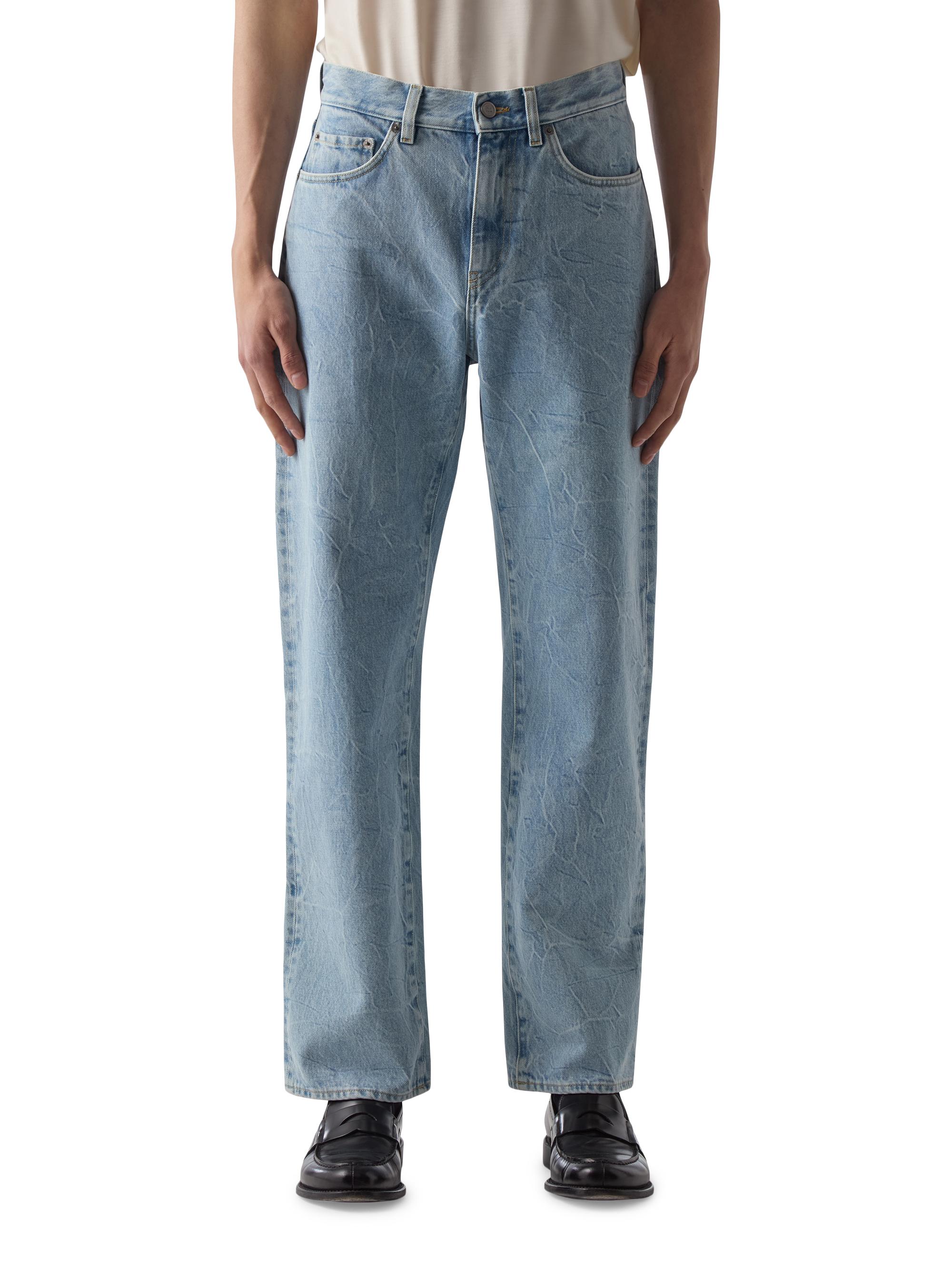 BLK DNM Men's Washed-Denim Mid-Rise Straight-Leg Jeans - Shadow Blue