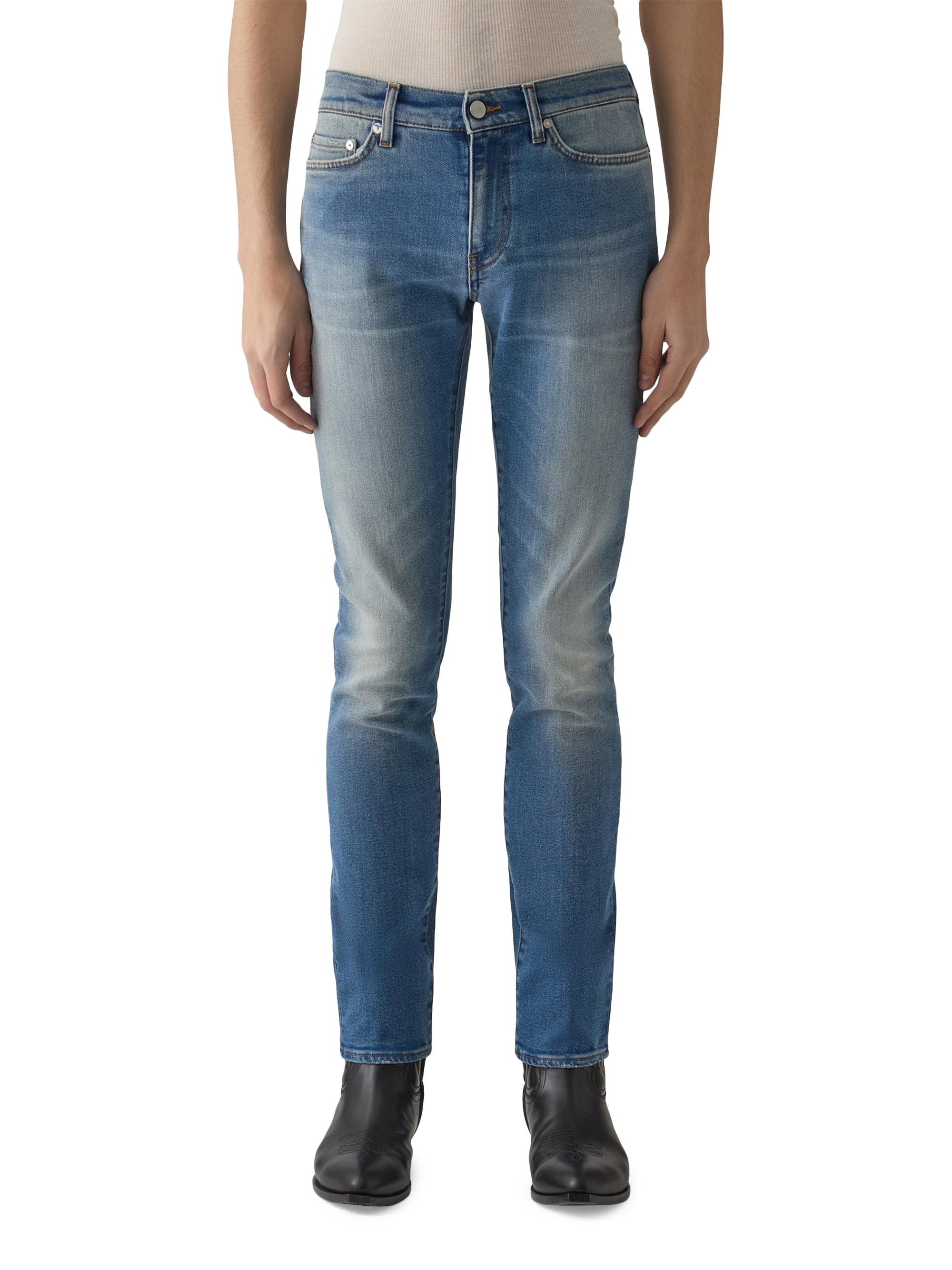 BLK DNM Men's Washed Stretch-Denim Mid-Rise Slim-Fit Jeans - Vintage Blue