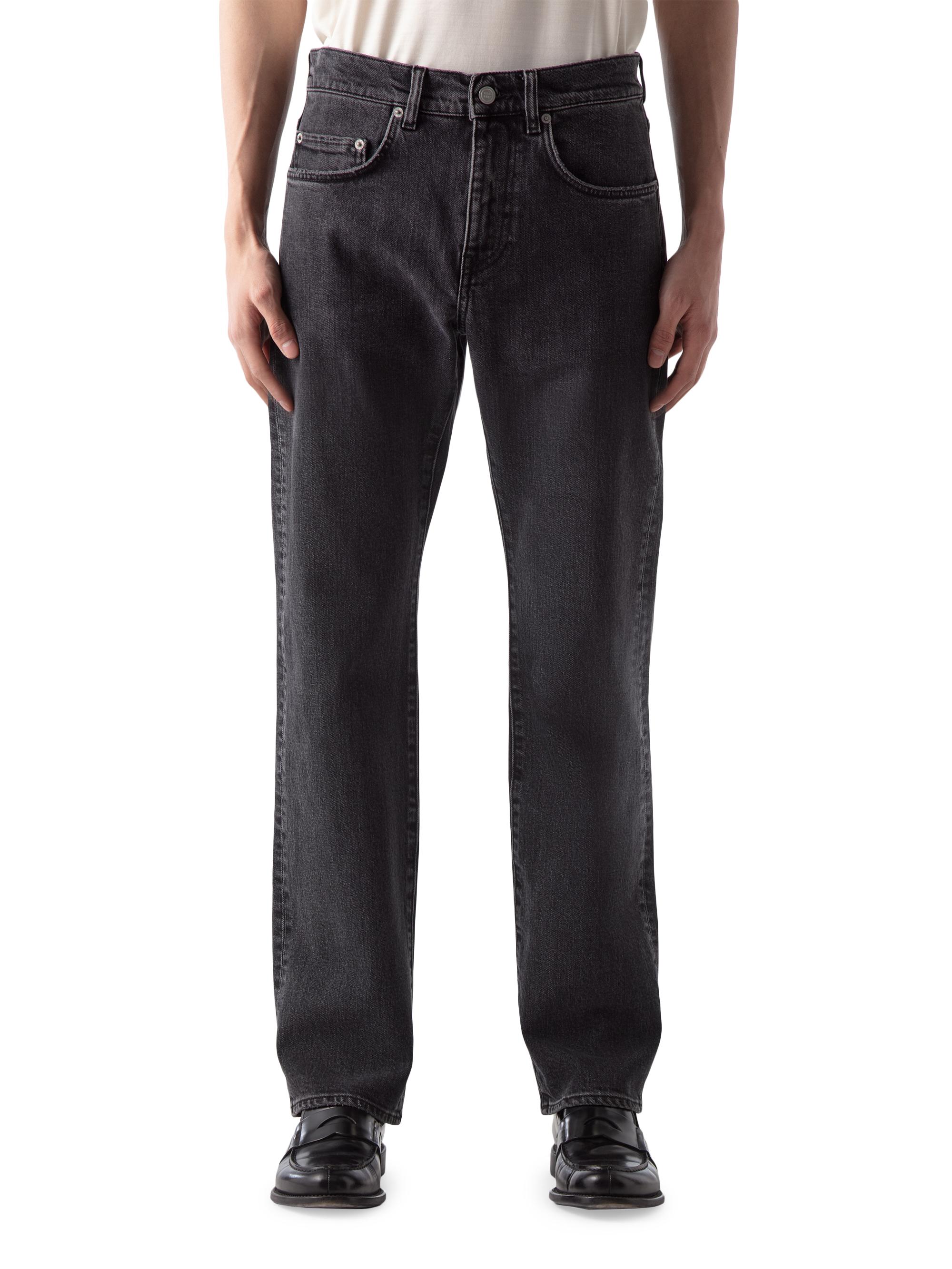 BLK DNM Men's Washed-Denim Mid-Rise Straight-Leg Jeans - Dark Vintage Black