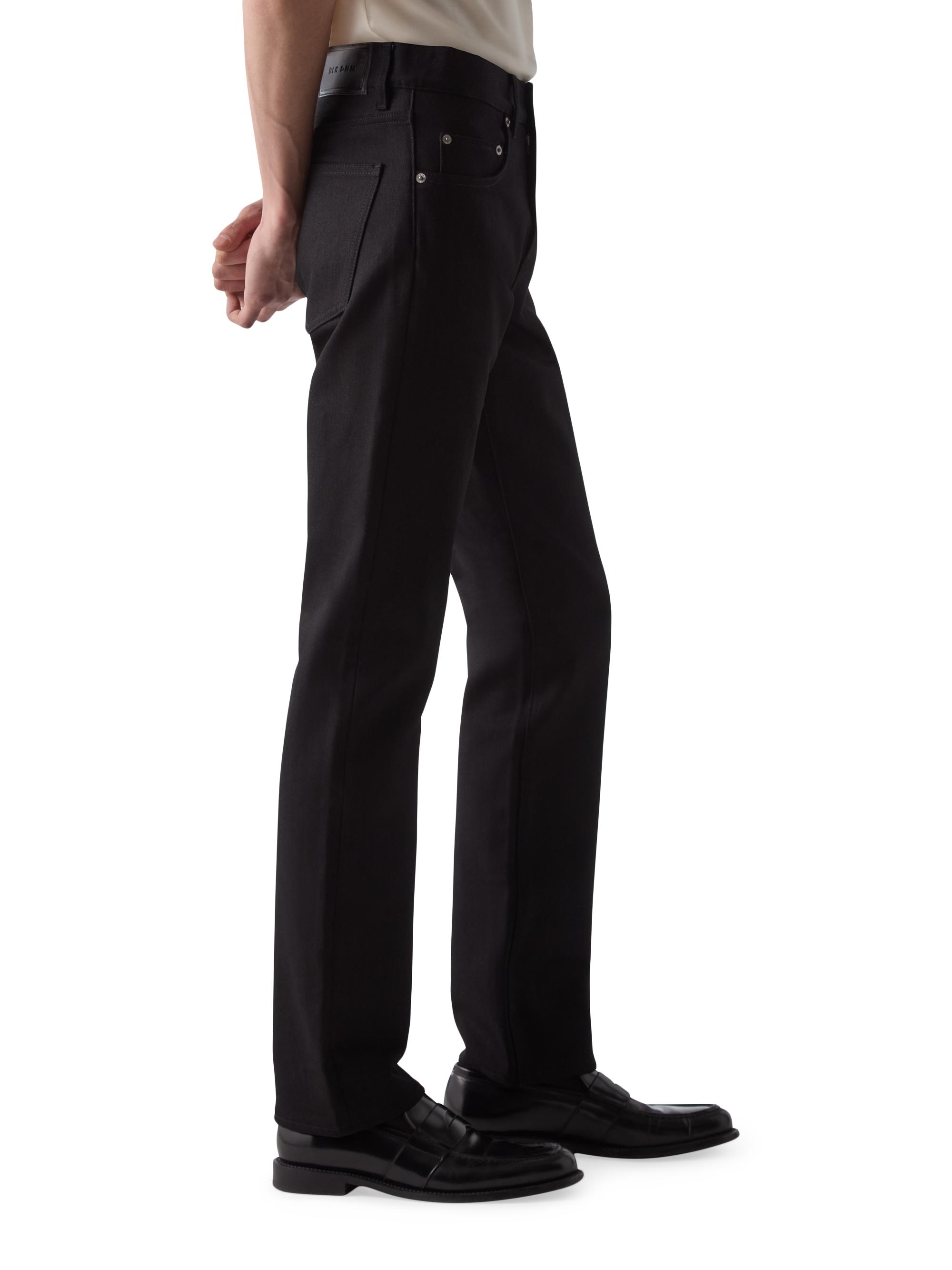 BLK DNM Men's Stretch-Denim Mid-Rise Straight-Leg Jeans - Black Black - back view in Black black
