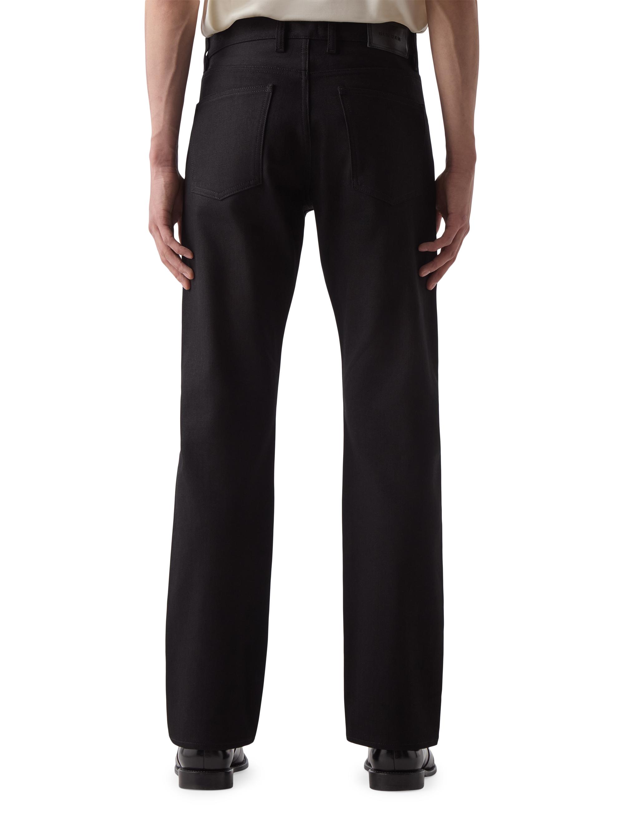 BLK DNM Men's Stretch-Denim Mid-Rise Straight-Leg Jeans - Black Black - side view in Black black