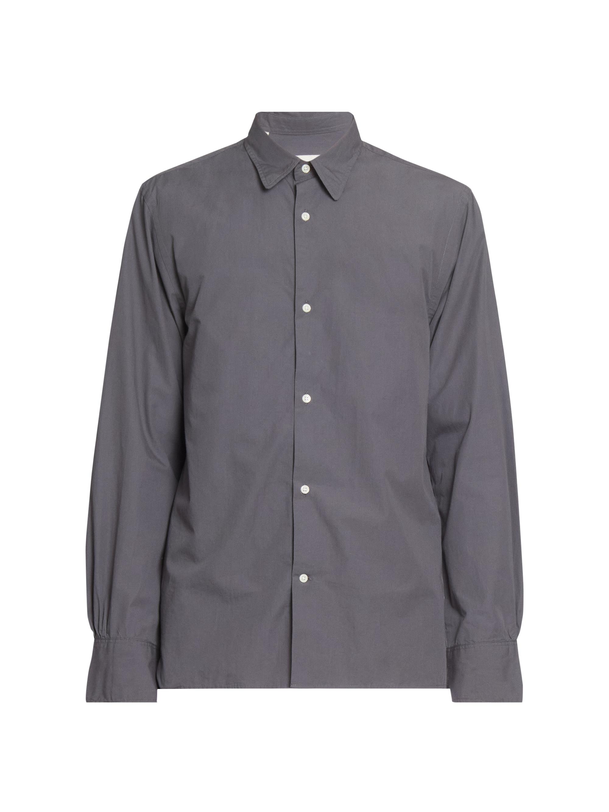 Officine Générale Men's Soft Collar Cotton Button-Front Shirt - Faded Black