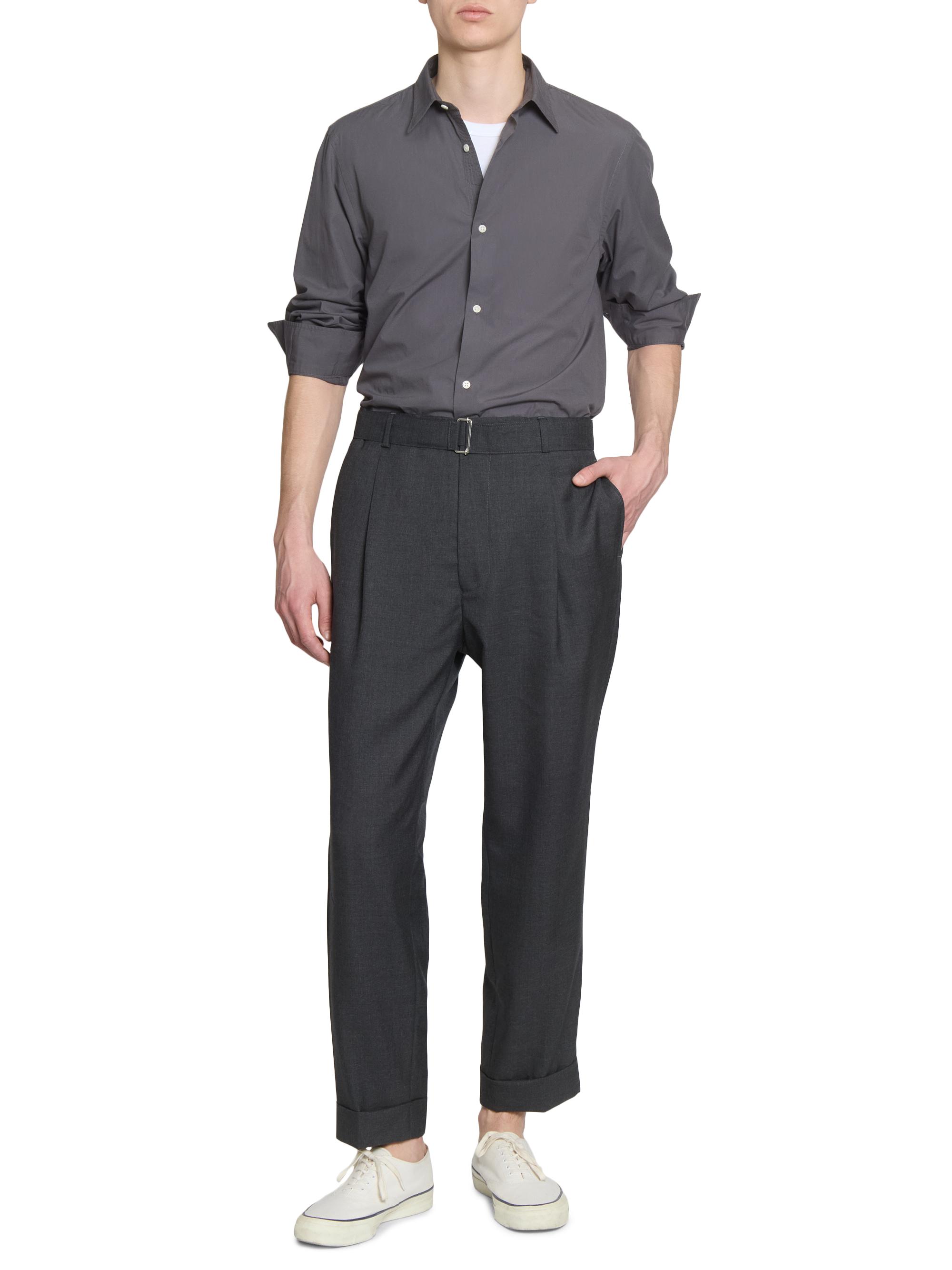 Officine Générale Men's Hugo Wool Italian Fresco Pants - Dark Grey