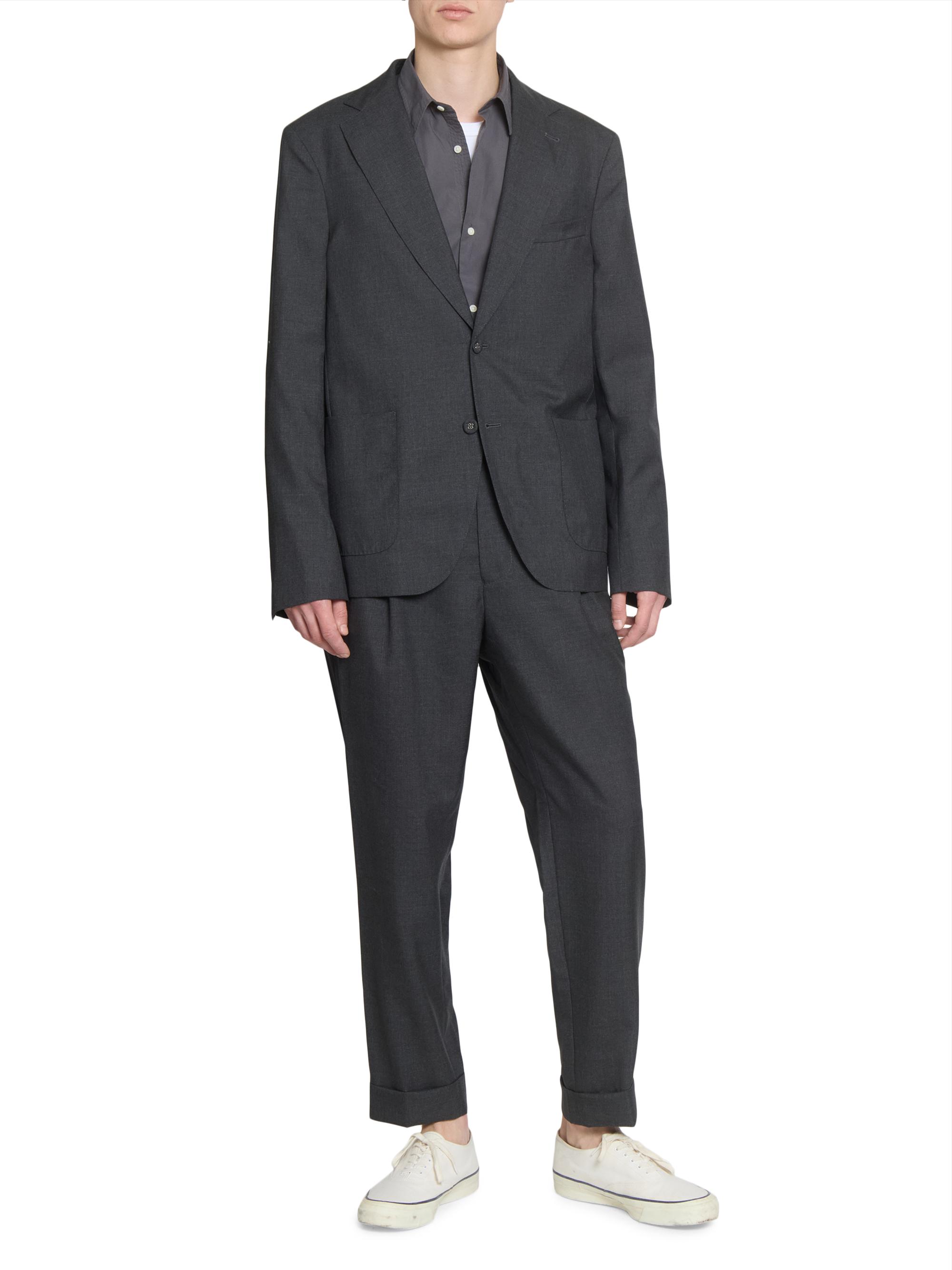 Officine Générale Men's Arthus Wool Italian Fresco Jacket - Dark Grey