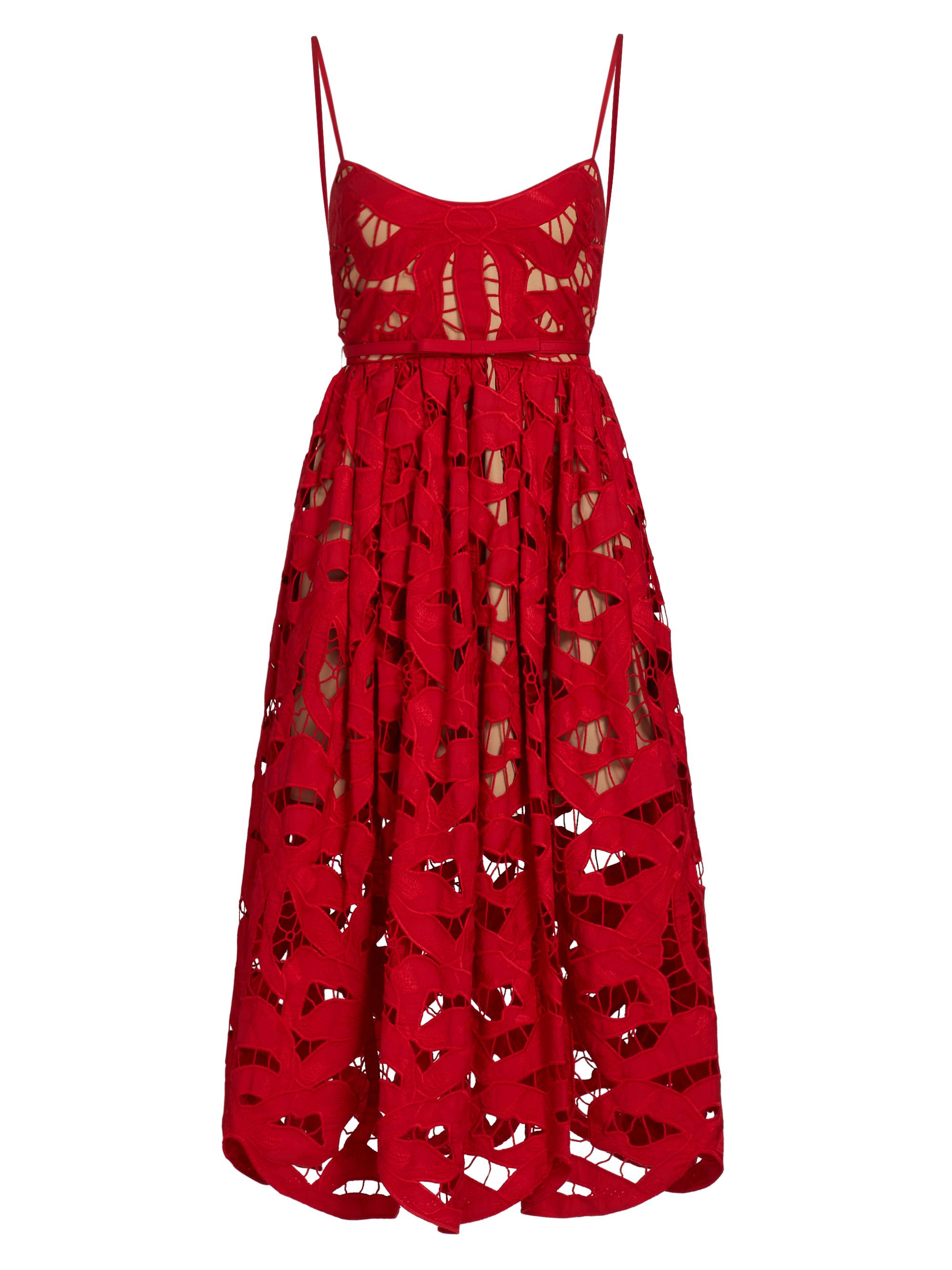 Self-Portrait Polka Dot Satin Midi-Dress | Saks Fifth Avenue