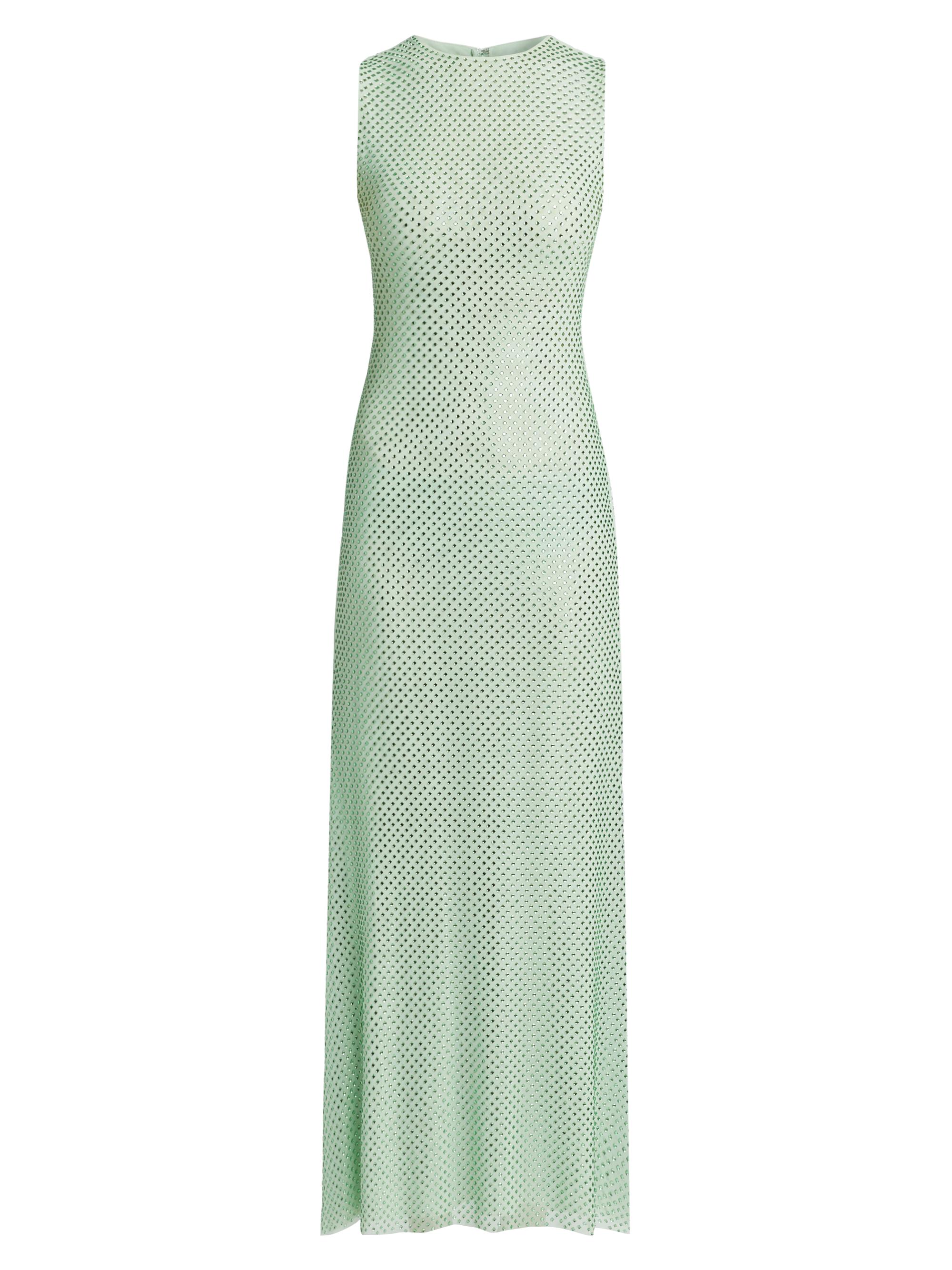 Mint Rhinestone Mesh Maxi Dress