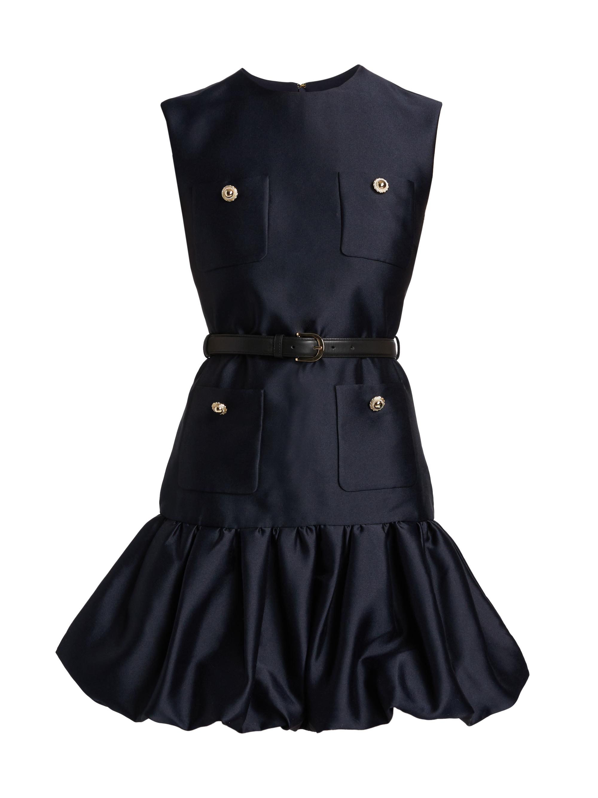 Self-Portrait Women's Taffeta Sleeveless Bubble Hem Minidress - Blue