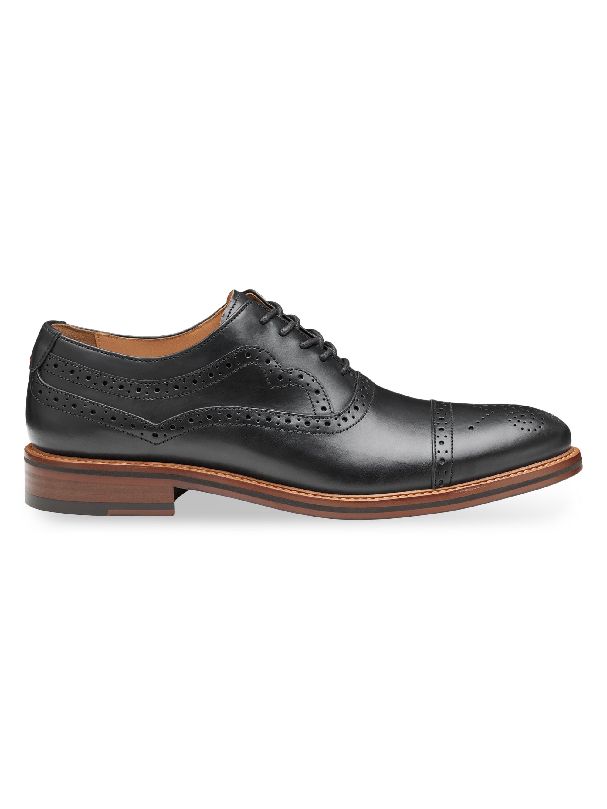 Johnston & Murphy J&M Collection Flynch Leather Cap-Toe Oxfords