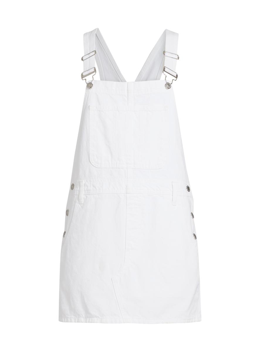 Re/done Women's The Overall Denim Minidress In White