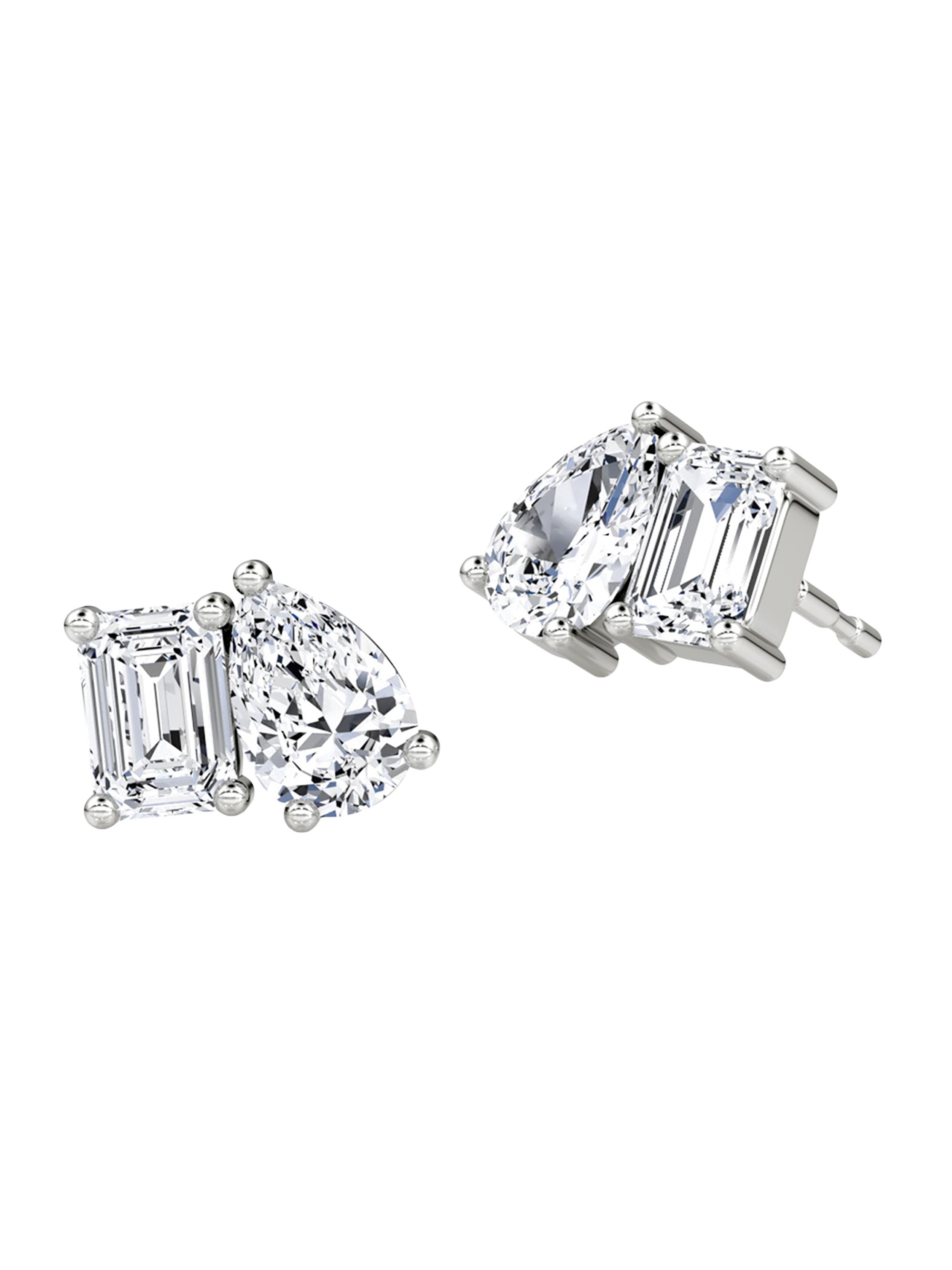 VRAI Women's 14K Gold & 1.00 TCW Lab-Grown Diamond Toi Et Moi Stud Earrings - White Gold