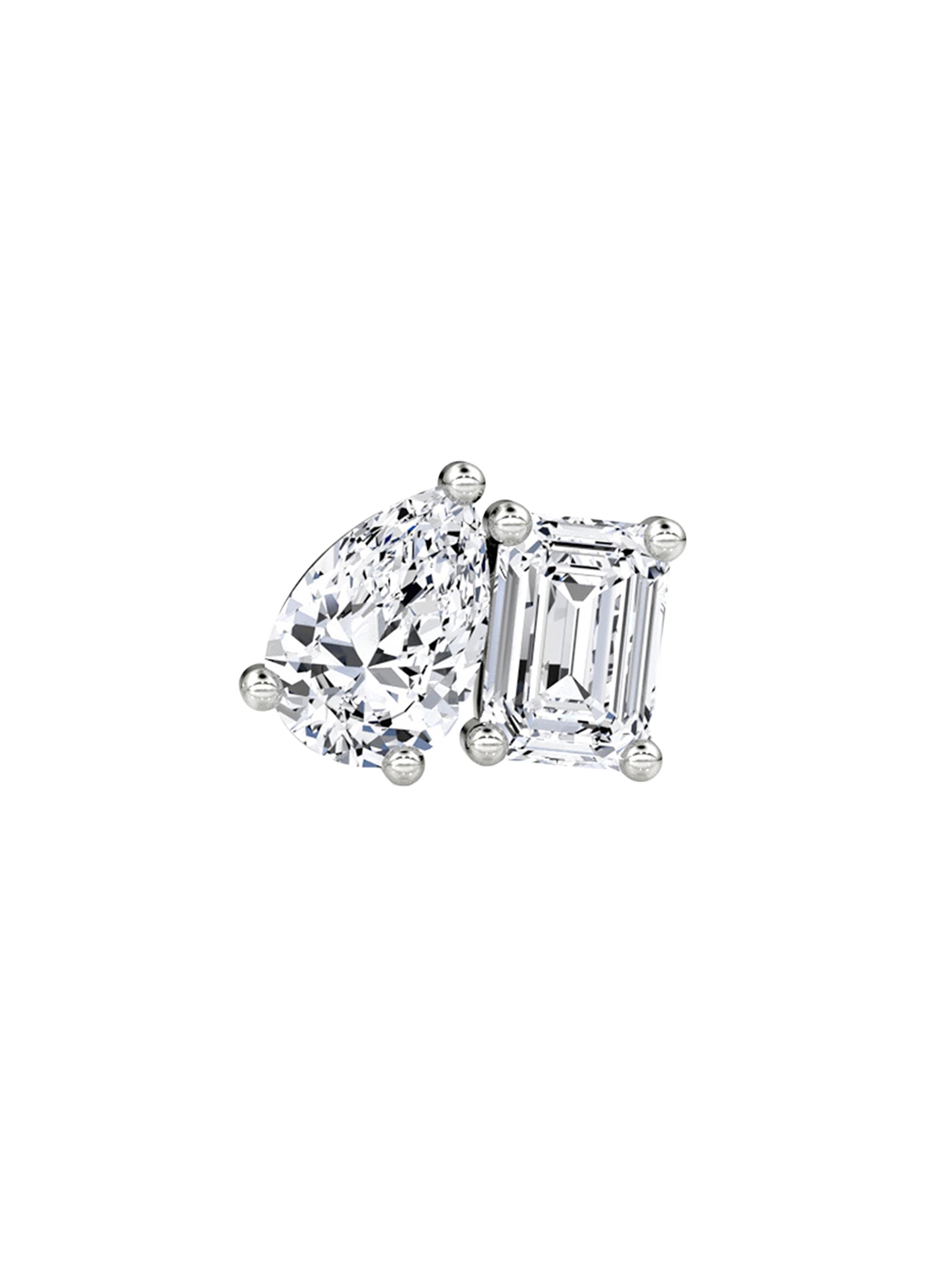 VRAI Women's Toi Et Moi 14K White Gold & 0.50 TCW Lab-Grown Diamond Single Stud Earring - White Gold