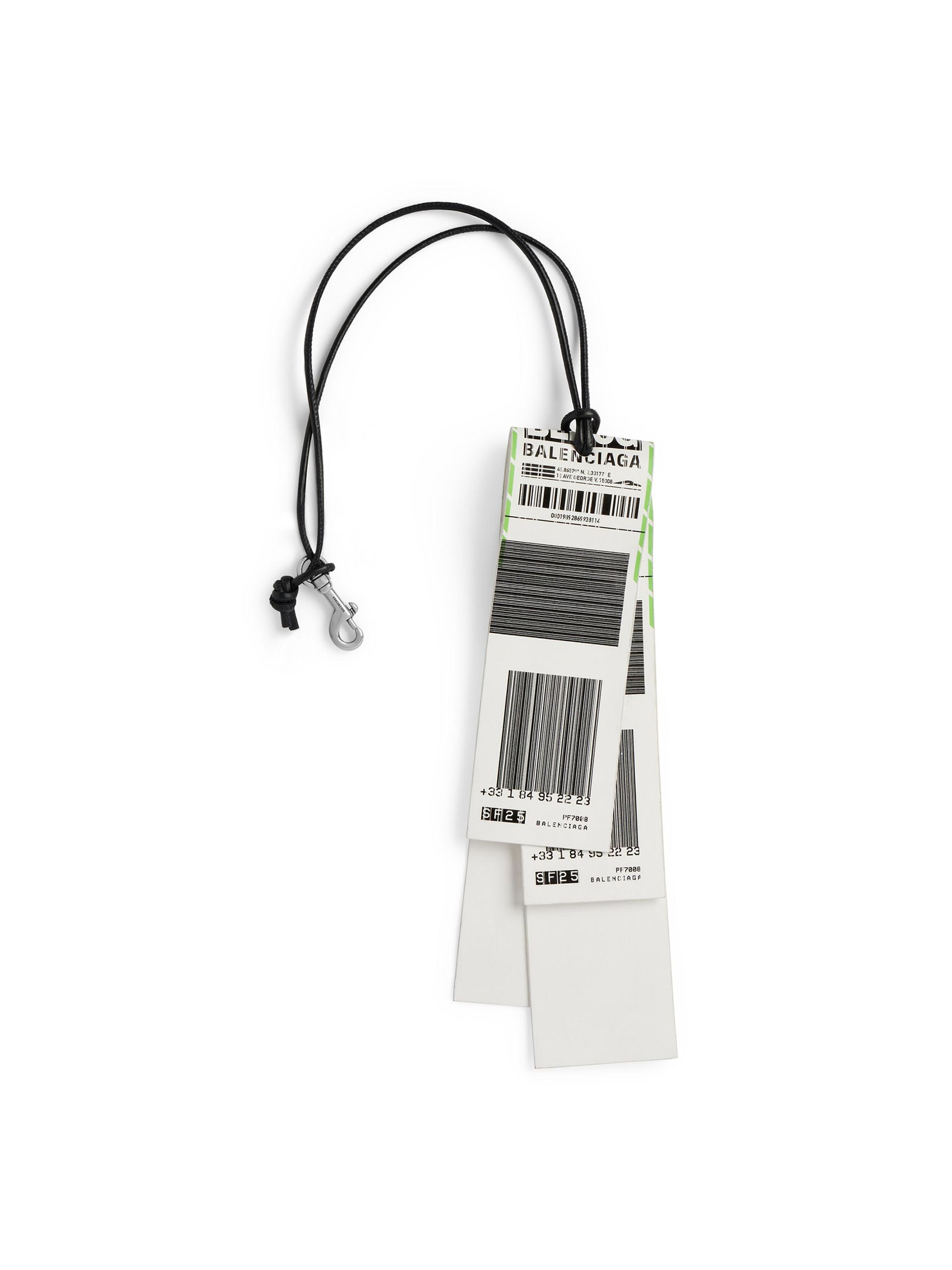 Balenciaga Men's Charm / Keychain Baggage Sticker - White