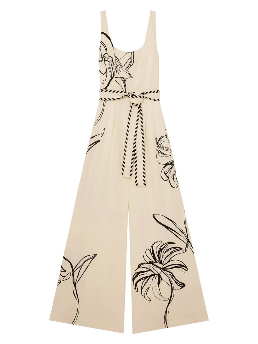 Reiss Reiss x NYBG Kinsley Stretch Tie-Waist Wide-Leg Jumpsuit | Saks Fifth Avenue
