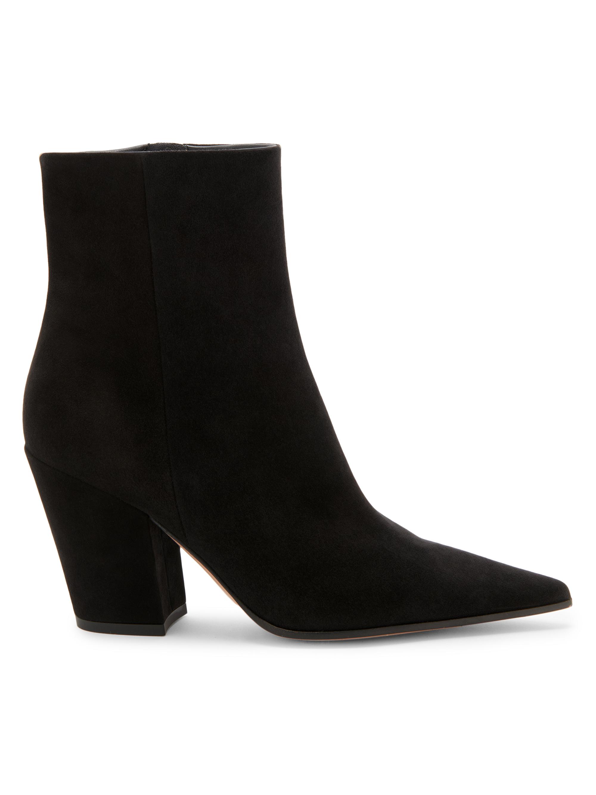 Gianvito Rossi Women's Keinna 85MM Suede Block-Heel Booties - Black