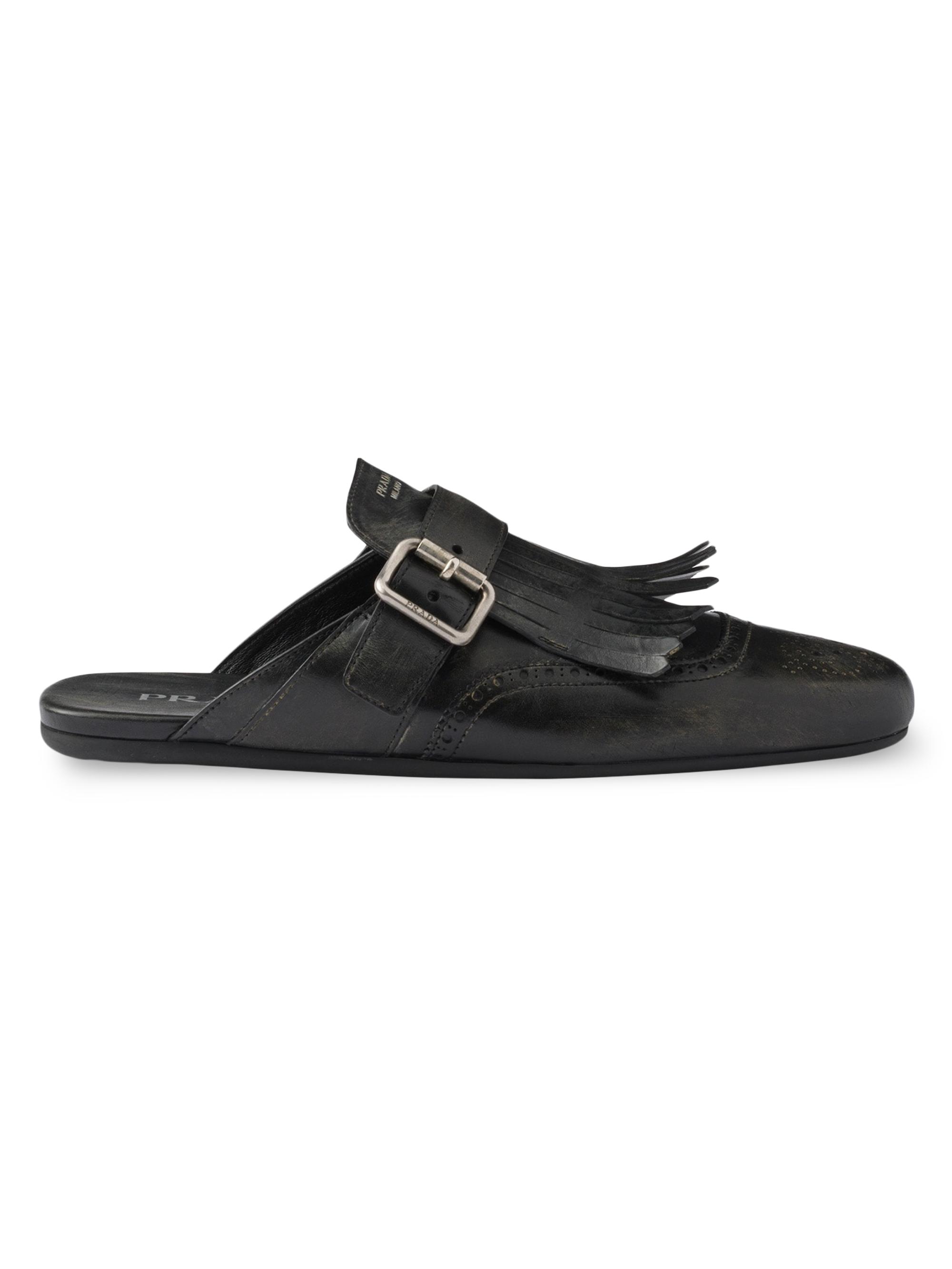 靴 PRADA Leather Mules Prada Leather Mules | Saks Fifth Avenue