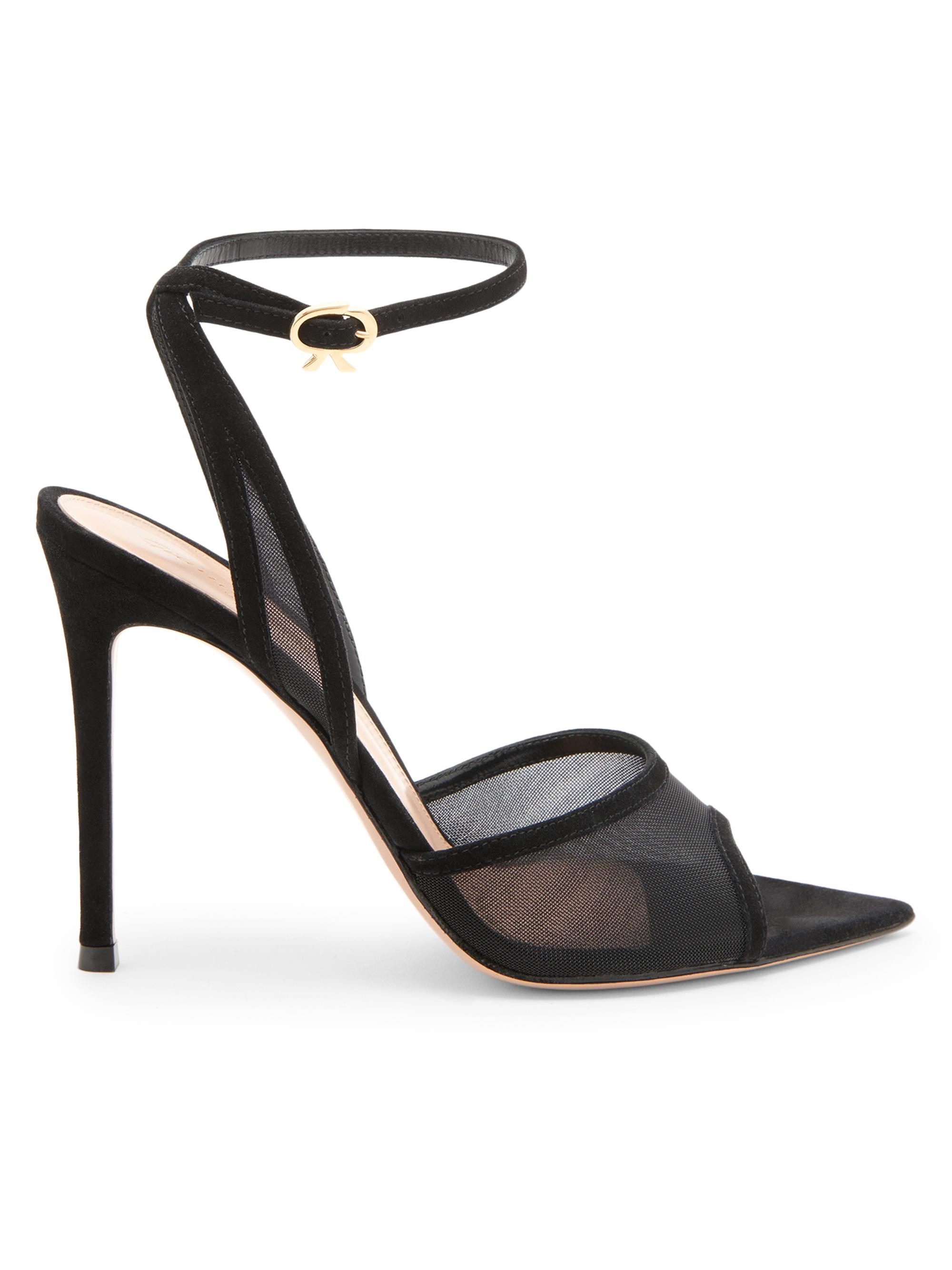 Gianvito Rossi 105MM Organza Suede Sandals | Saks Fifth Avenue