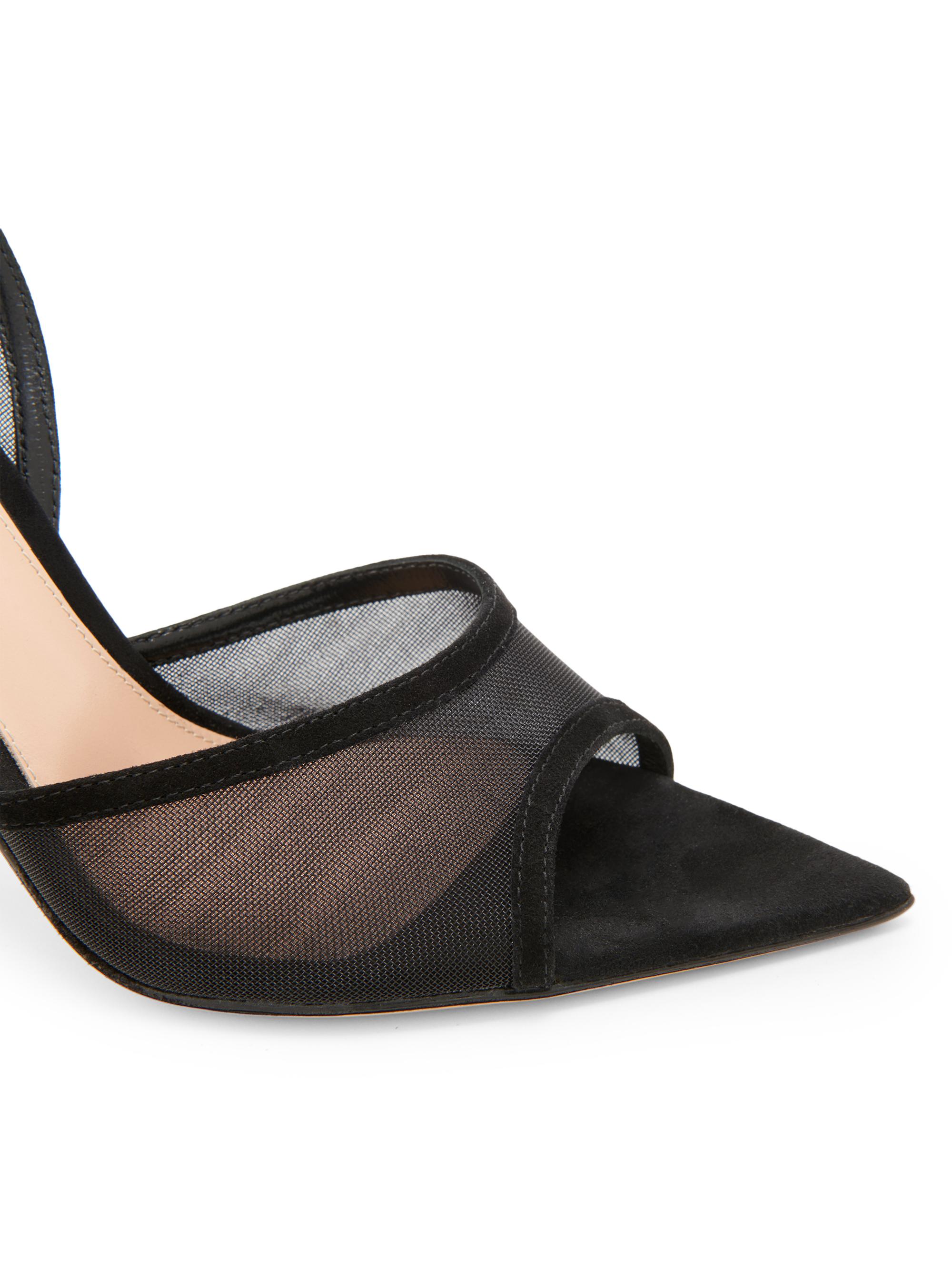 Gianvito Rossi 105MM Organza Suede Sandals | Saks Fifth Avenue