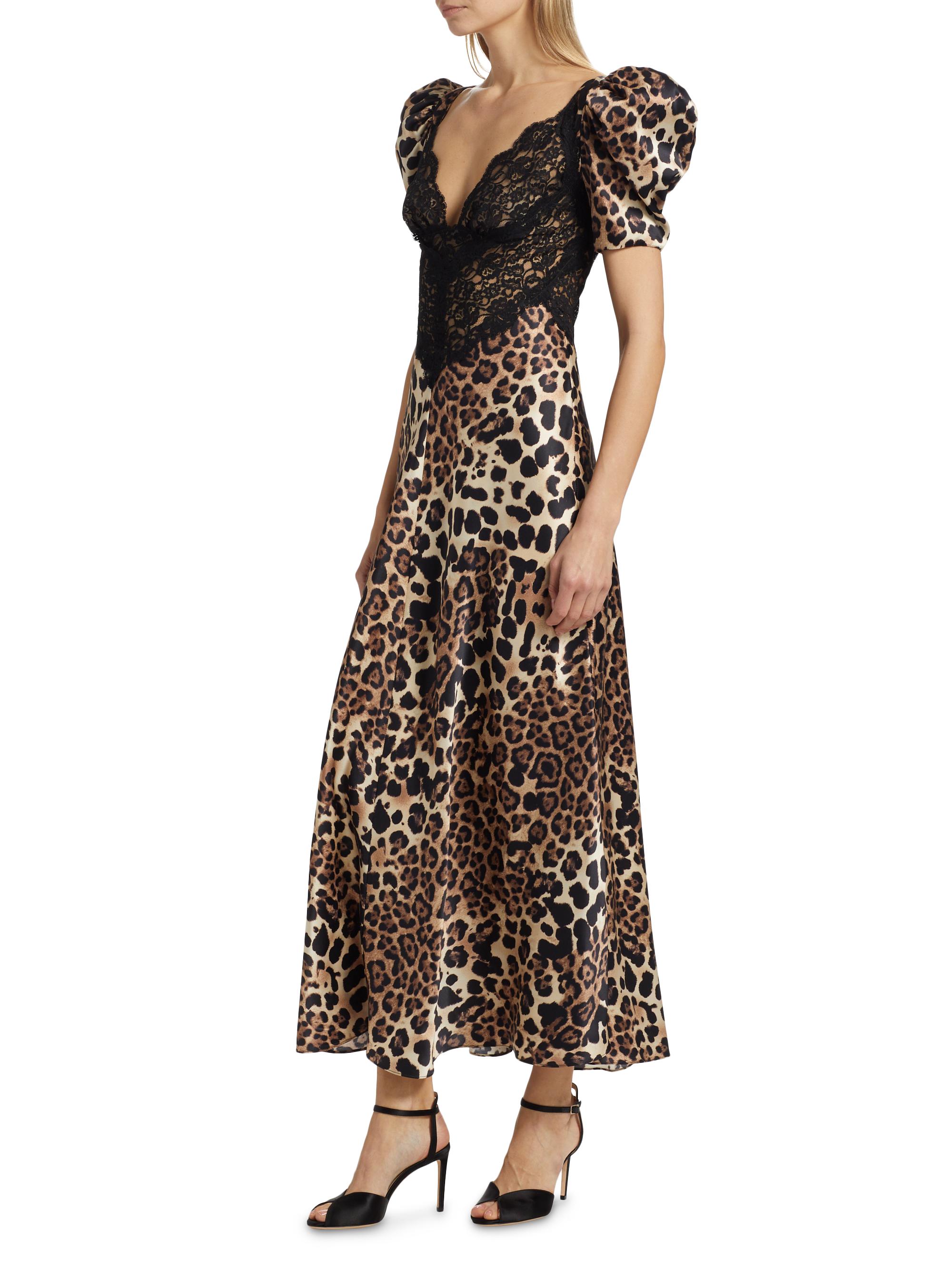 formal leopard dress JADE DRESS BLUE