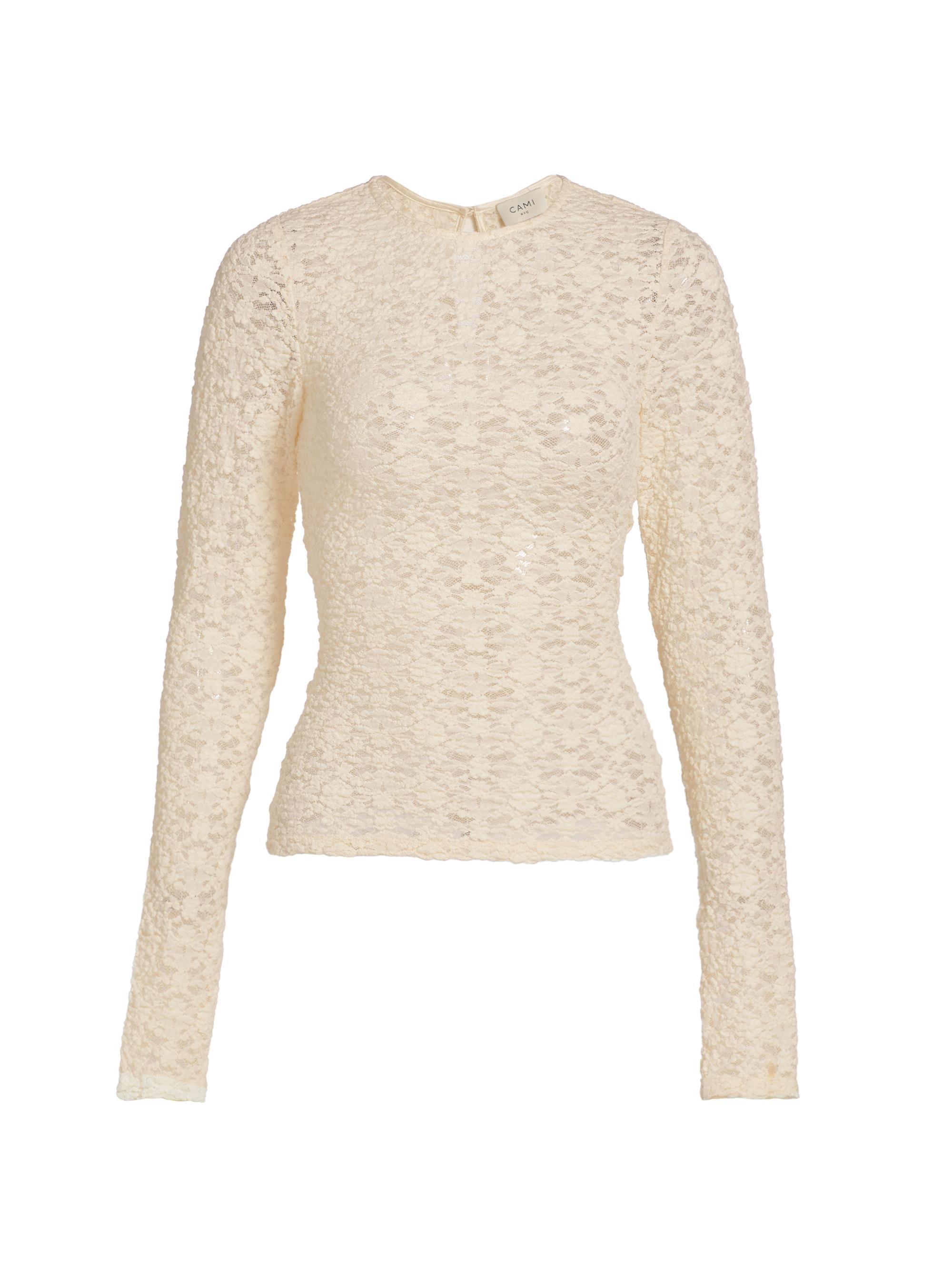 Cami NYC Women's Meli Stretch Lace Long-Sleeve Top - Bone