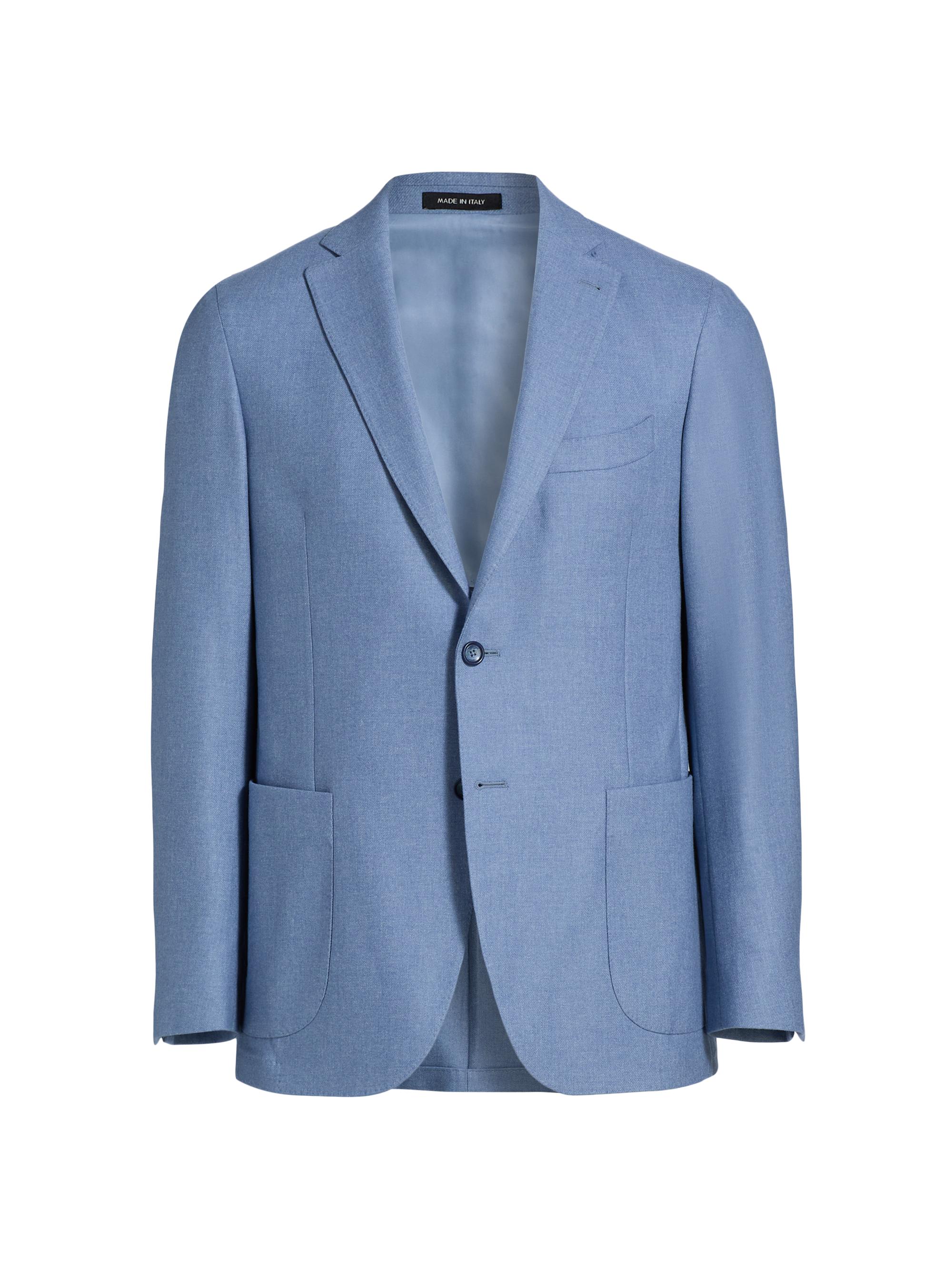 Saks Fifth Avenue Men's Wool-Cotton Single-Breasted Sport Coat - Light Blue