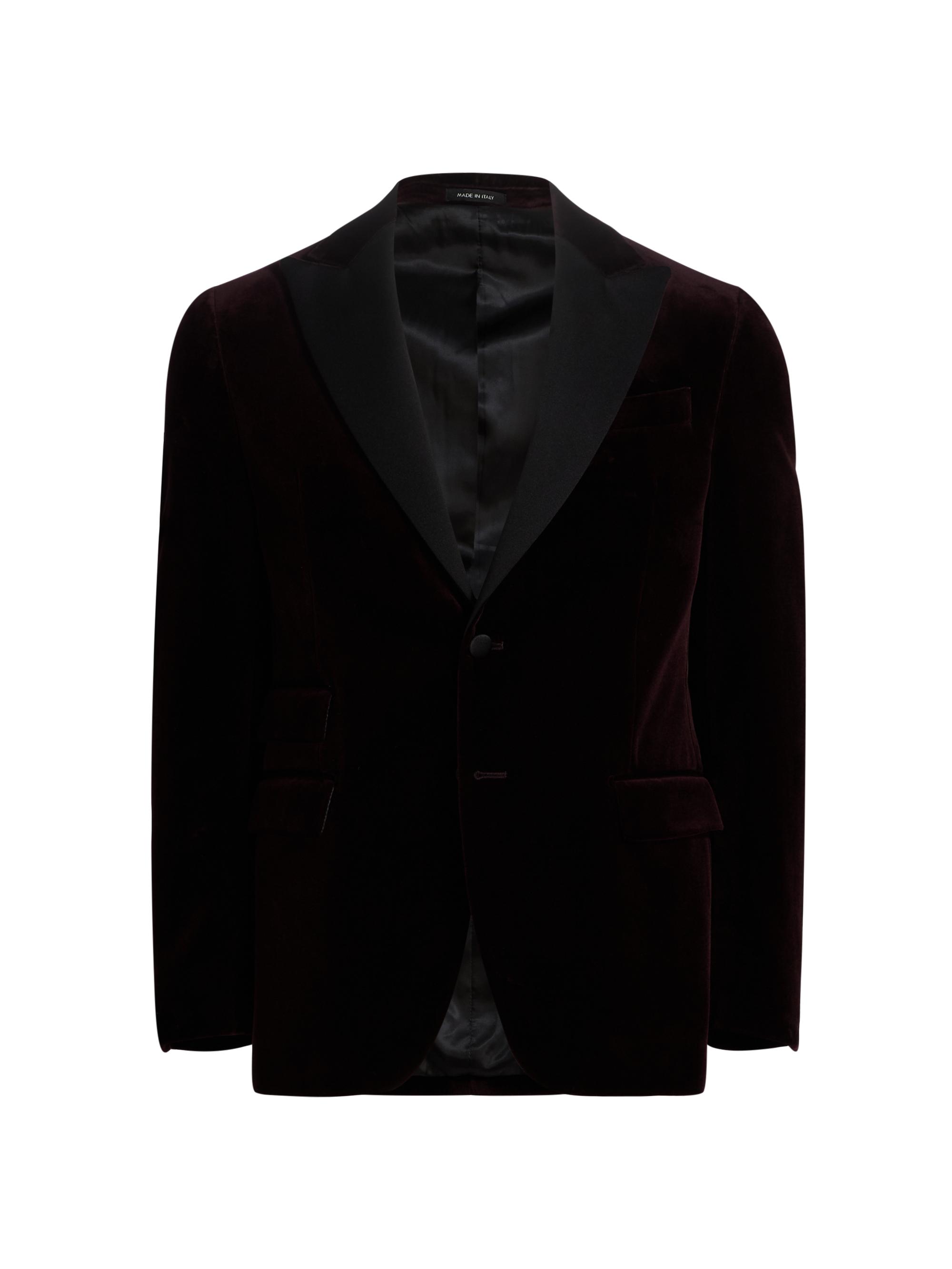 Saks Fifth Avenue Men's COLLECTION Velvet Formal Peak Lapel Jacket - Bordeaux