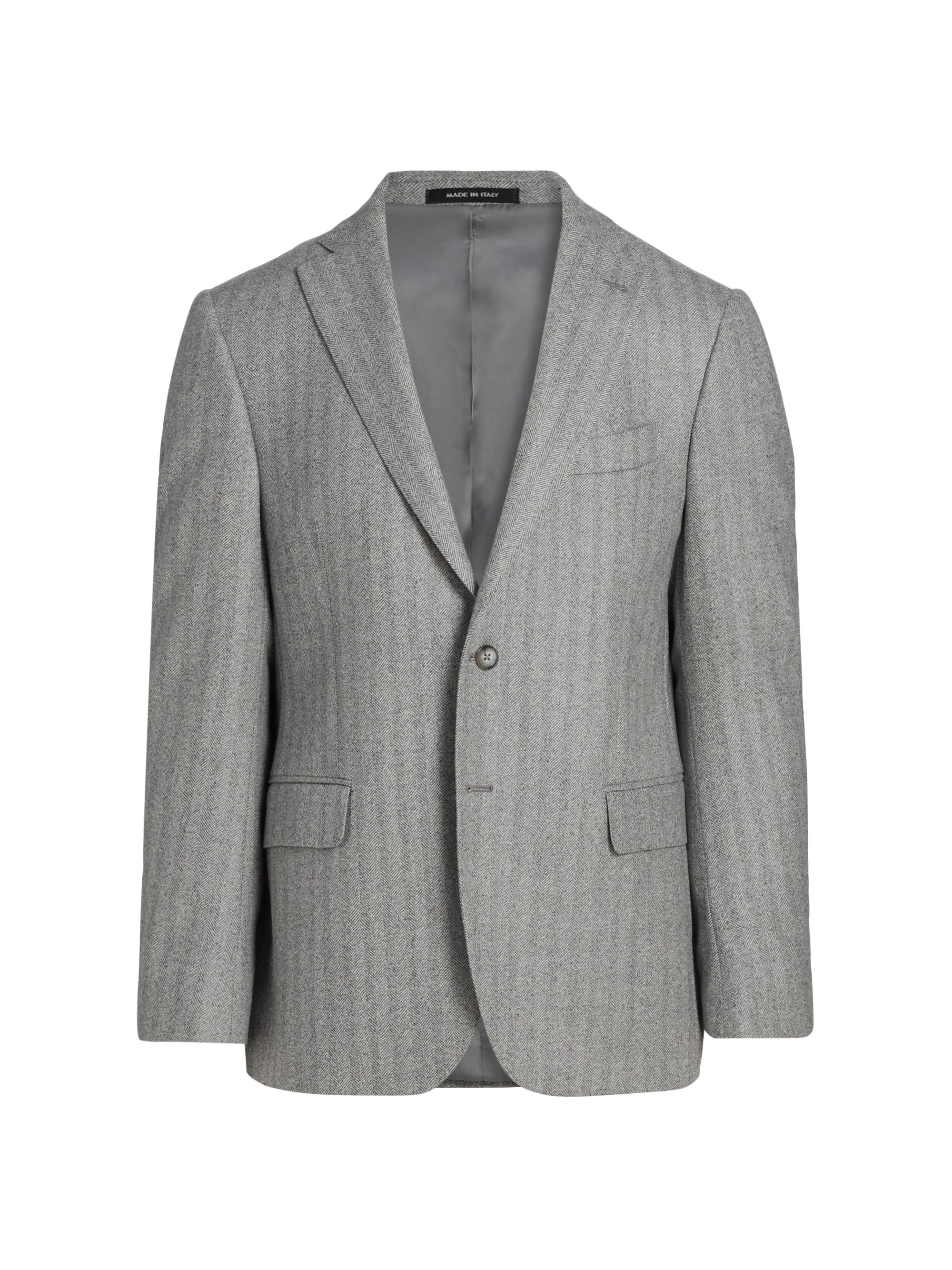 Saks Fifth Avenue Men's COLLECTION Herringbone Wool Jacket - Light Grey