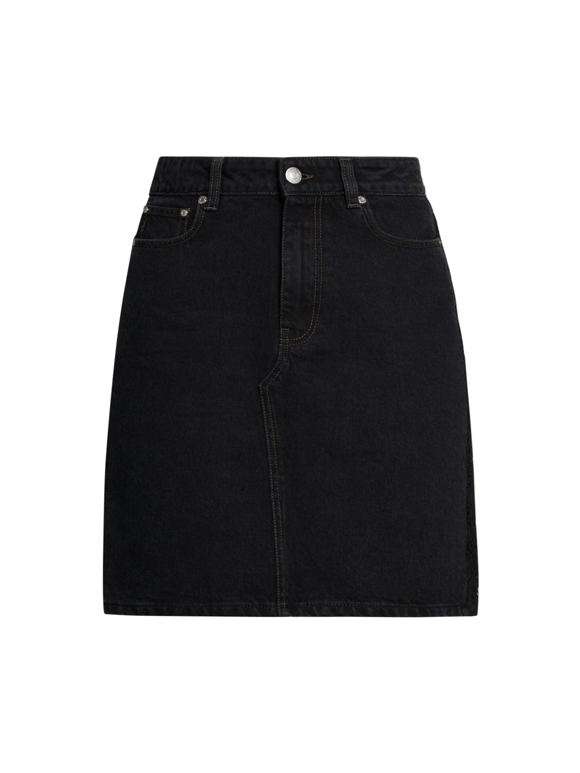 Stella McCartney Women's Denim-Lace A-Line Miniskirt - Black
