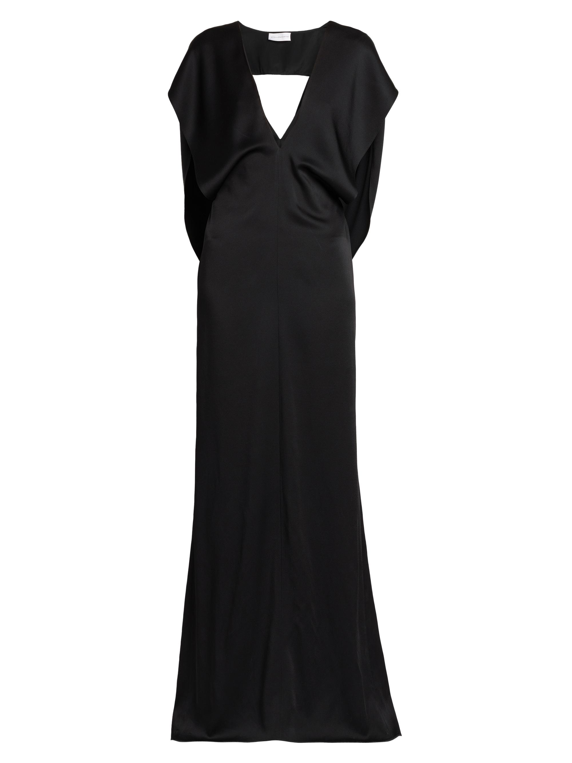 Stella McCartney Women's Draped Satin V-Neck Gown - Black