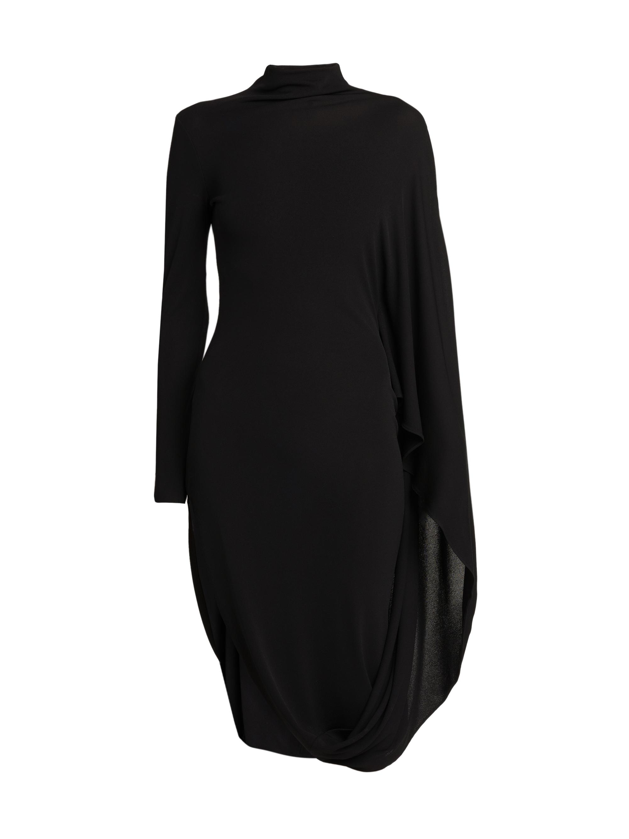 Stella McCartney Women's Crepe Jersey Turtleneck Cape Midi-Dress - Black