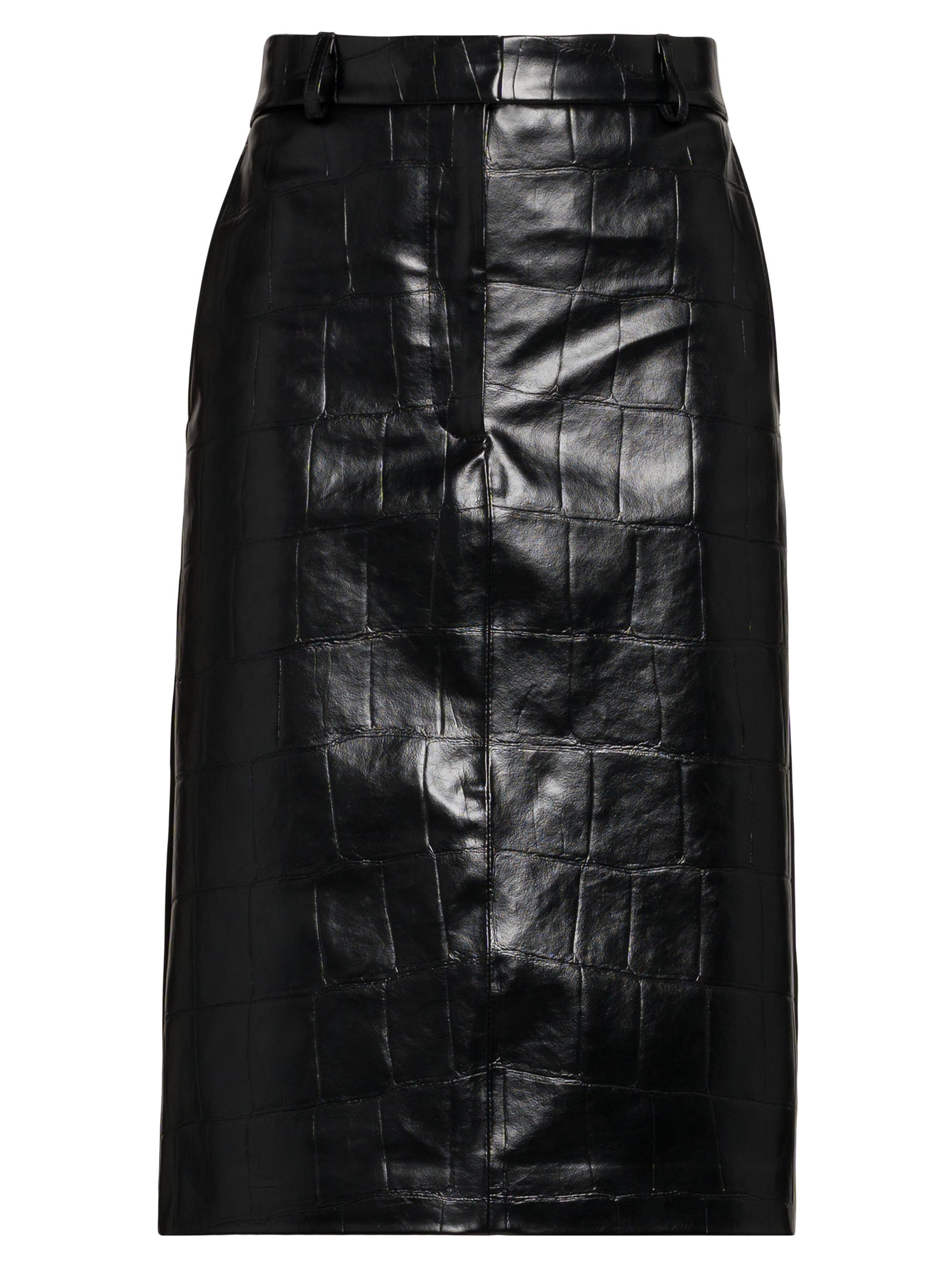 Stella McCartney Women's Croco Combo Midi-Skirt - Black